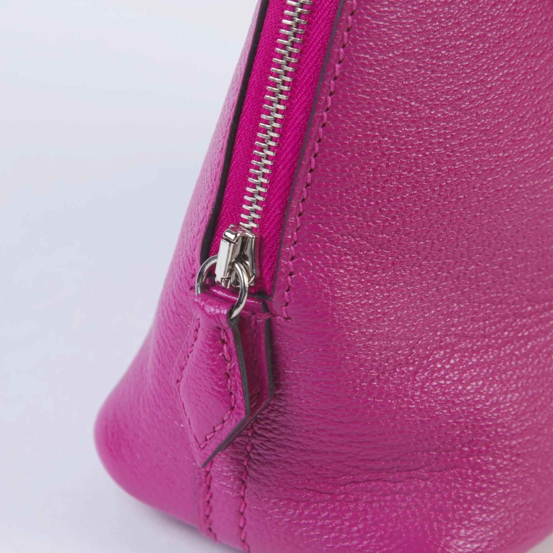 Very Good ( Rank A) HERMÈS Mini Bolide 1923 Rose Purple (L3) Chamkila Palladium hardware A (2017) - 8