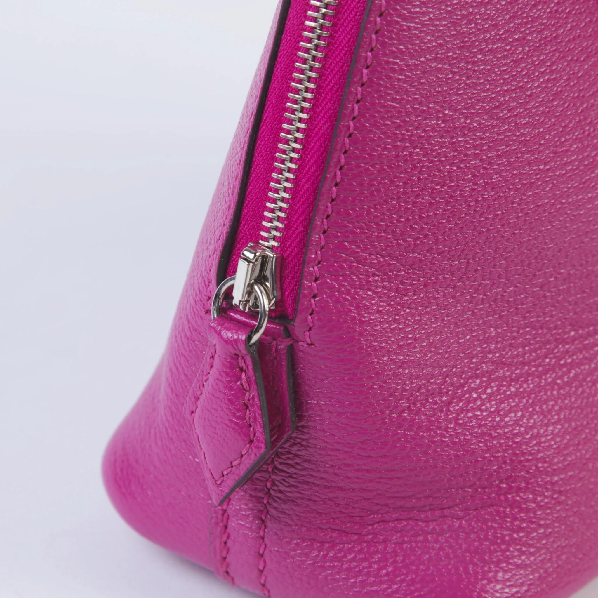Very Good ( Rank A) HERMÈS Mini Bolide 1923 Rose Purple (L3) Chamkila Palladium hardware A (2017) - 8