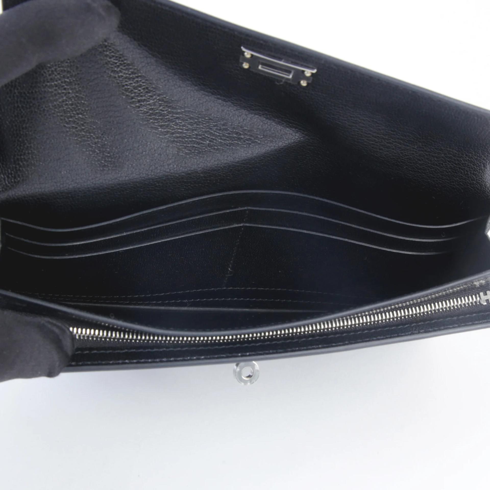 Brand New ( Rank N ) HERMÈS Kelly Pocket Long wallet Noir (89) Chamkila Palladium hardware K (2025) - 9