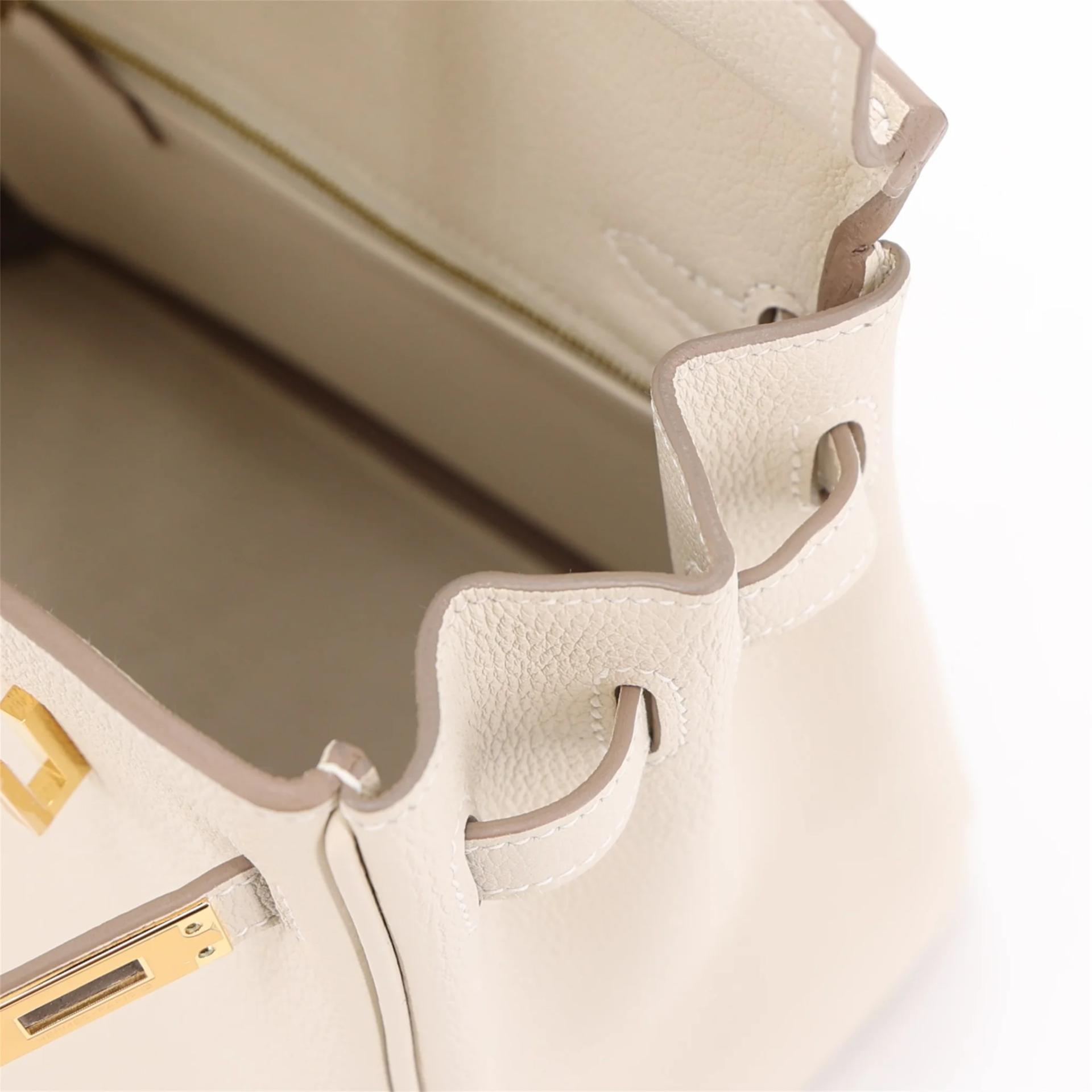 Brand New ( Rank N ) HERMÈS Birkin 25 Craie (10) Togo Gold hardware K (2025) - 13