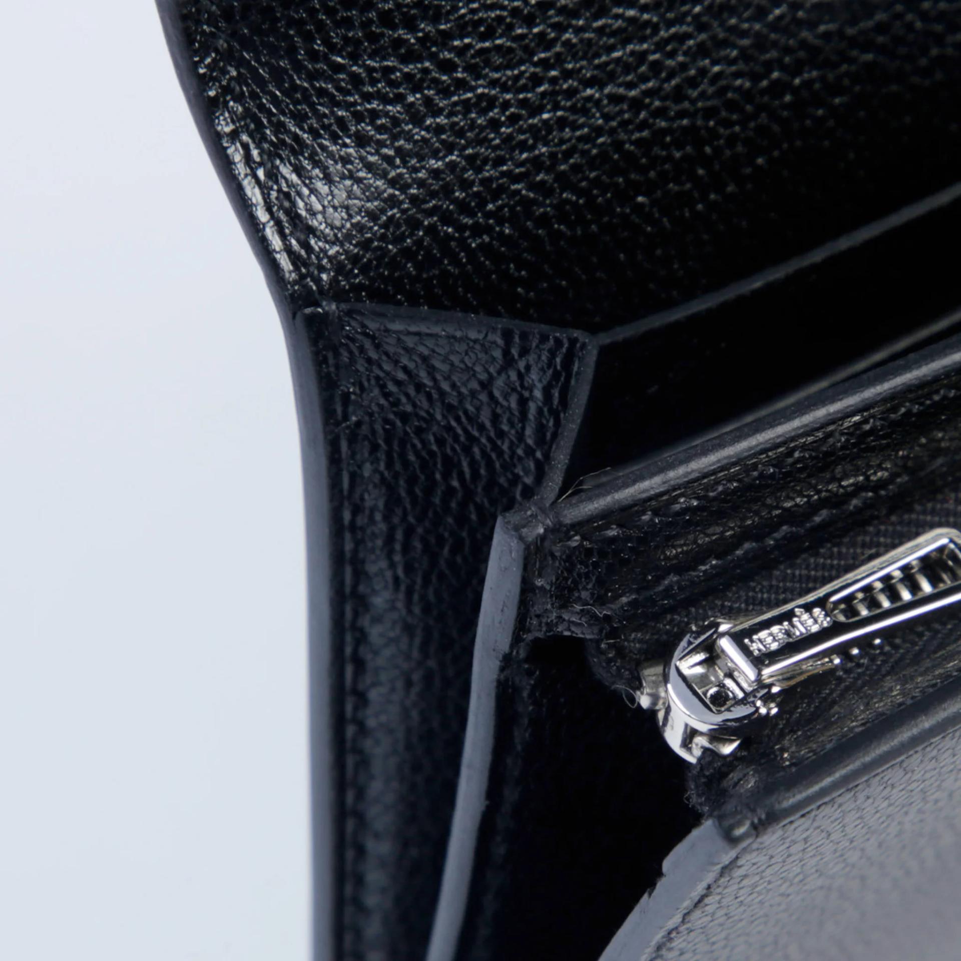 Brand New ( Rank N ) HERMÈS Kelly Pocket Long wallet Noir (89) Chamkila Palladium hardware K (2025) - 12
