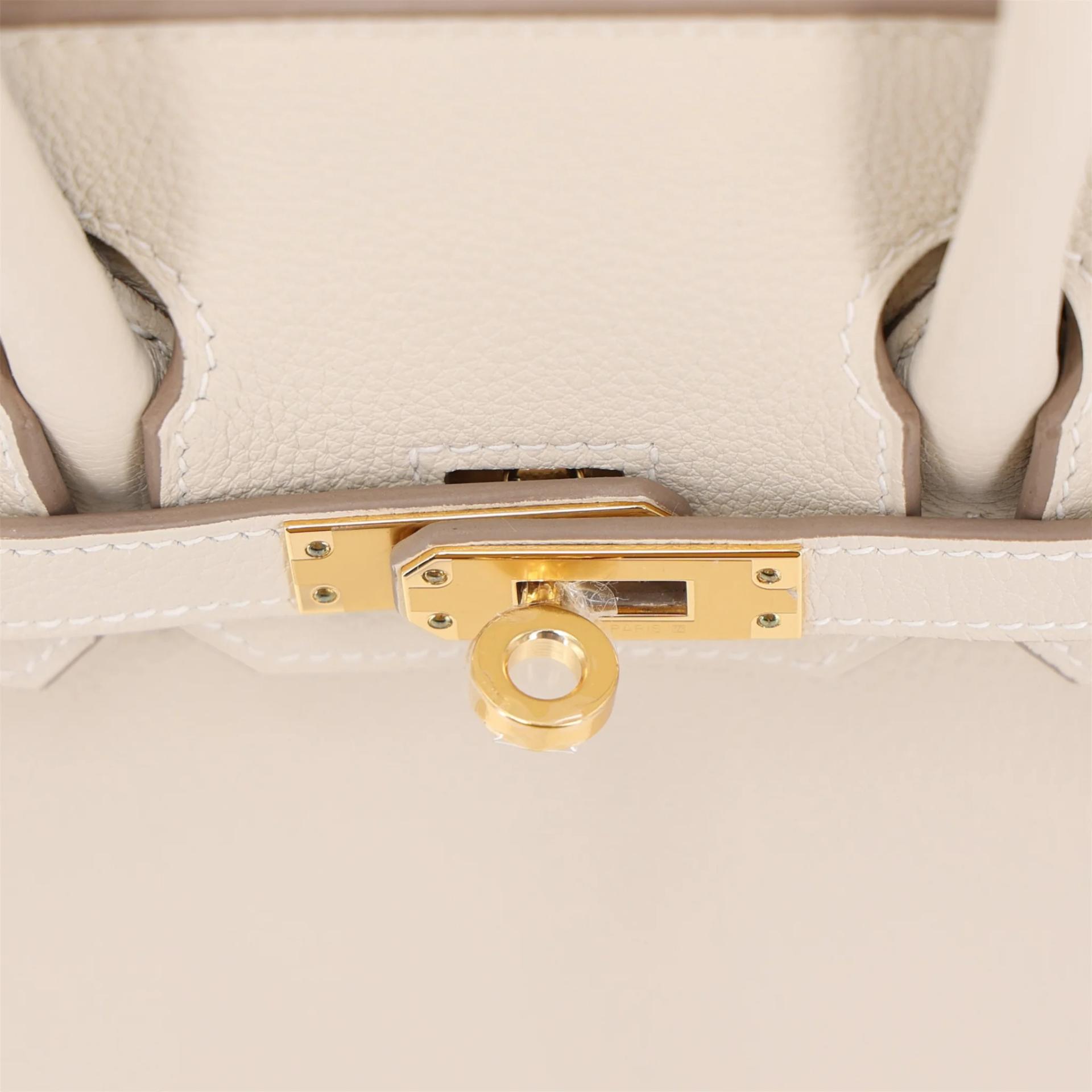 Brand New ( Rank N ) HERMÈS Birkin 25 Craie (10) Togo Gold hardware K (2025) - 9