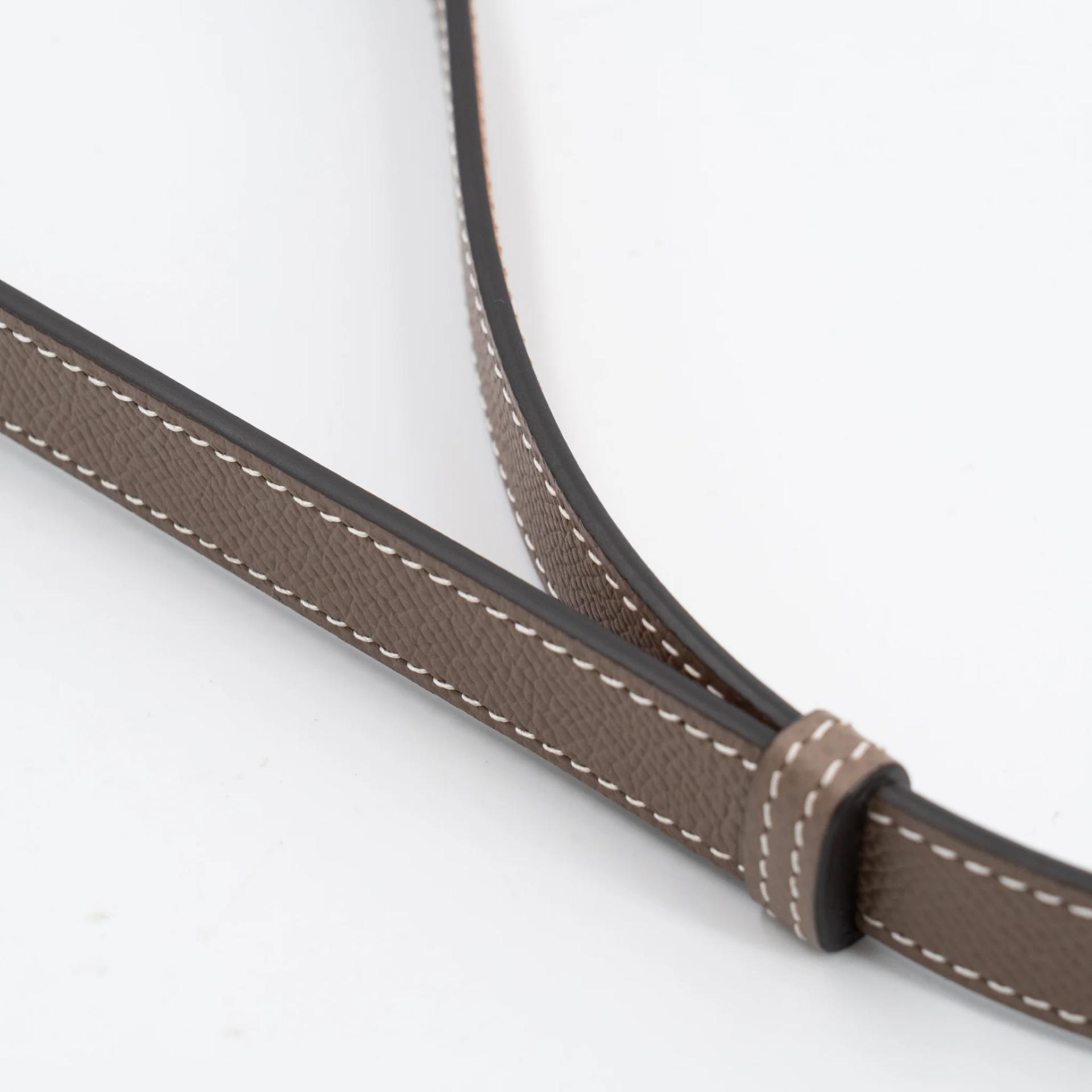 全新 HERMÈS 爱马仕 Kelly 腰带 18 大象灰 Etoupe 37 金棕色 Gold Epsom 皮 玫瑰金扣 K刻 2025年 - 9