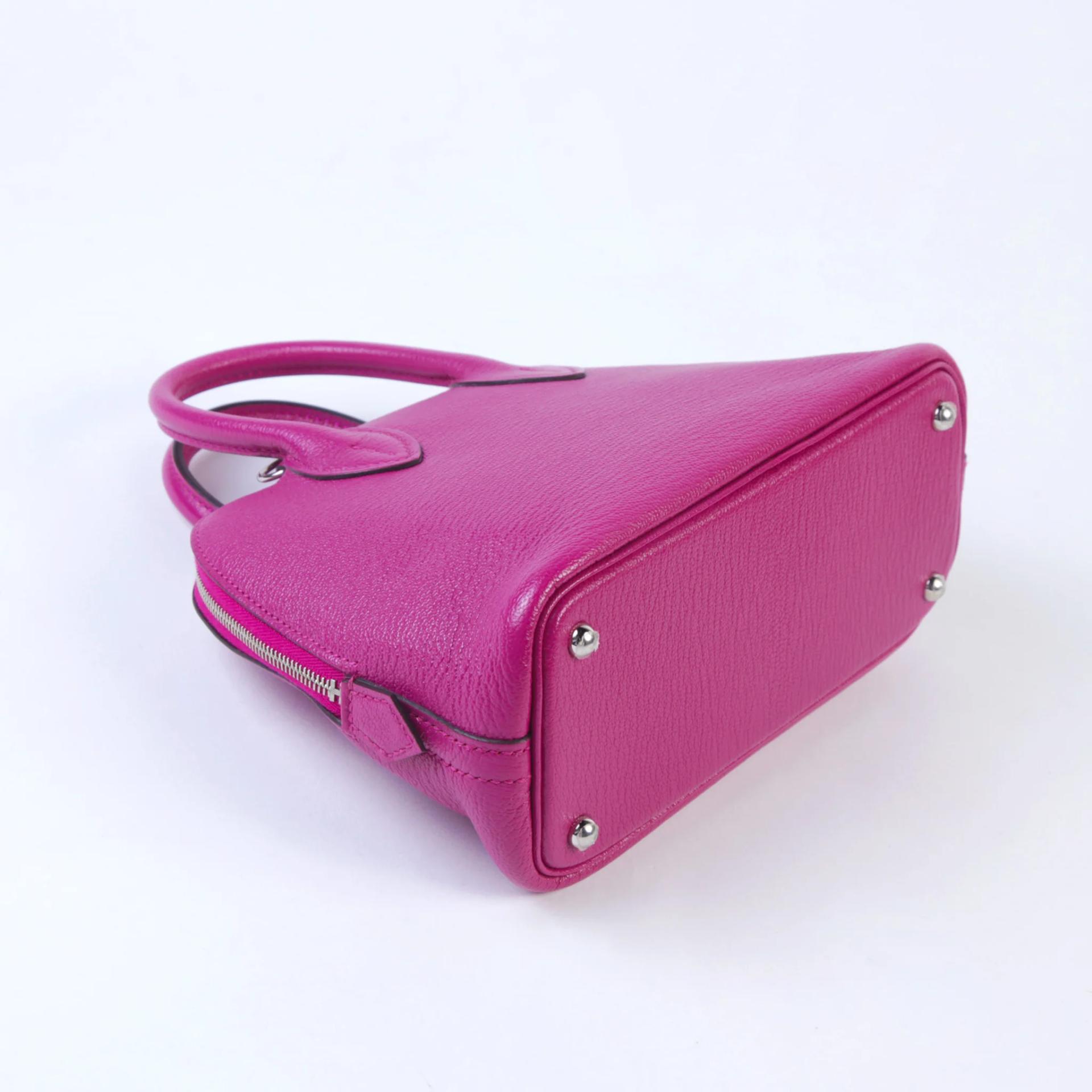 Very Good ( Rank A) HERMÈS Mini Bolide 1923 Rose Purple (L3) Chamkila Palladium hardware A (2017) - 6