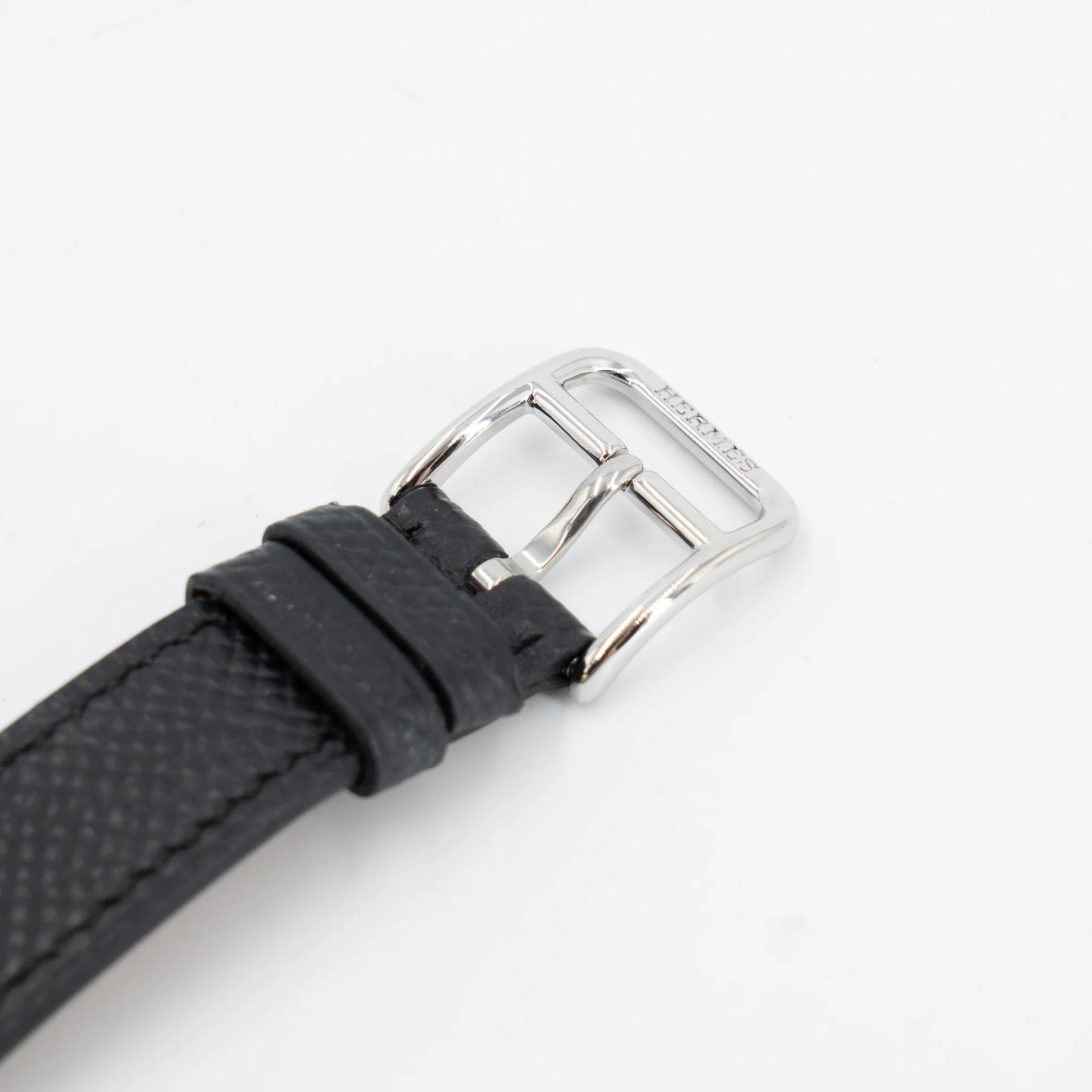 全新 HERMÈS 愛馬仕 Heure H 腕錶 21mm 89 黑色 Noir (Black) Epsom 皮 銀扣 - 9