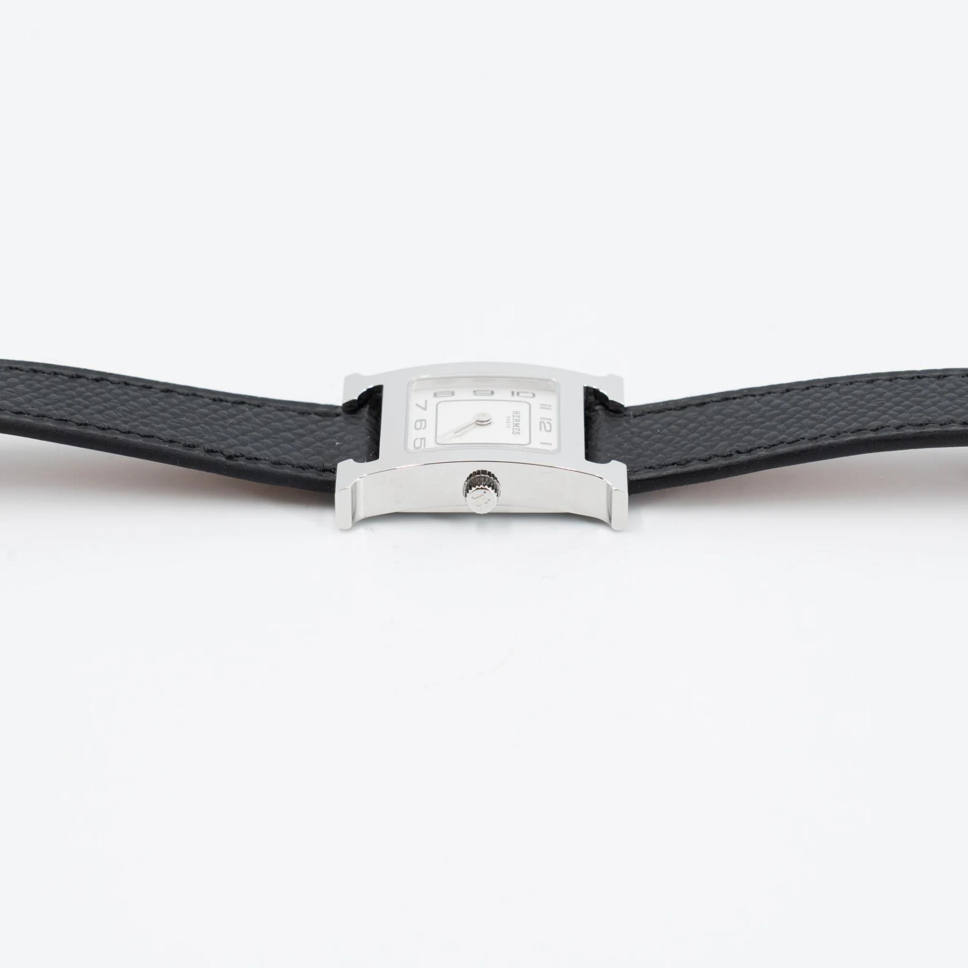 全新 HERMÈS 愛馬仕 Heure H 腕錶 21mm 89 黑色 Noir (Black) Epsom 皮 銀扣 - 5