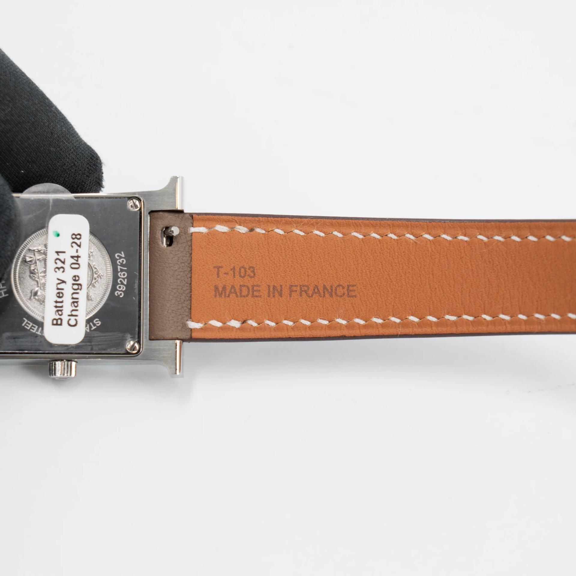 全新 HERMÈS 愛馬仕 Heure H 腕錶 21mm 18 大象灰 Etoupe Swift 皮 銀扣 - 14