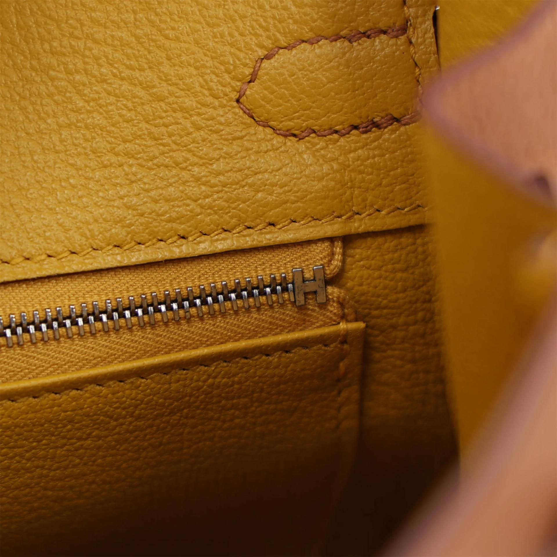 Unused ( Rank NS ) HERMÈS Limited Edition Birkin 25 Officer Gold (37) Togo Palladium hardware C (2018) - 15