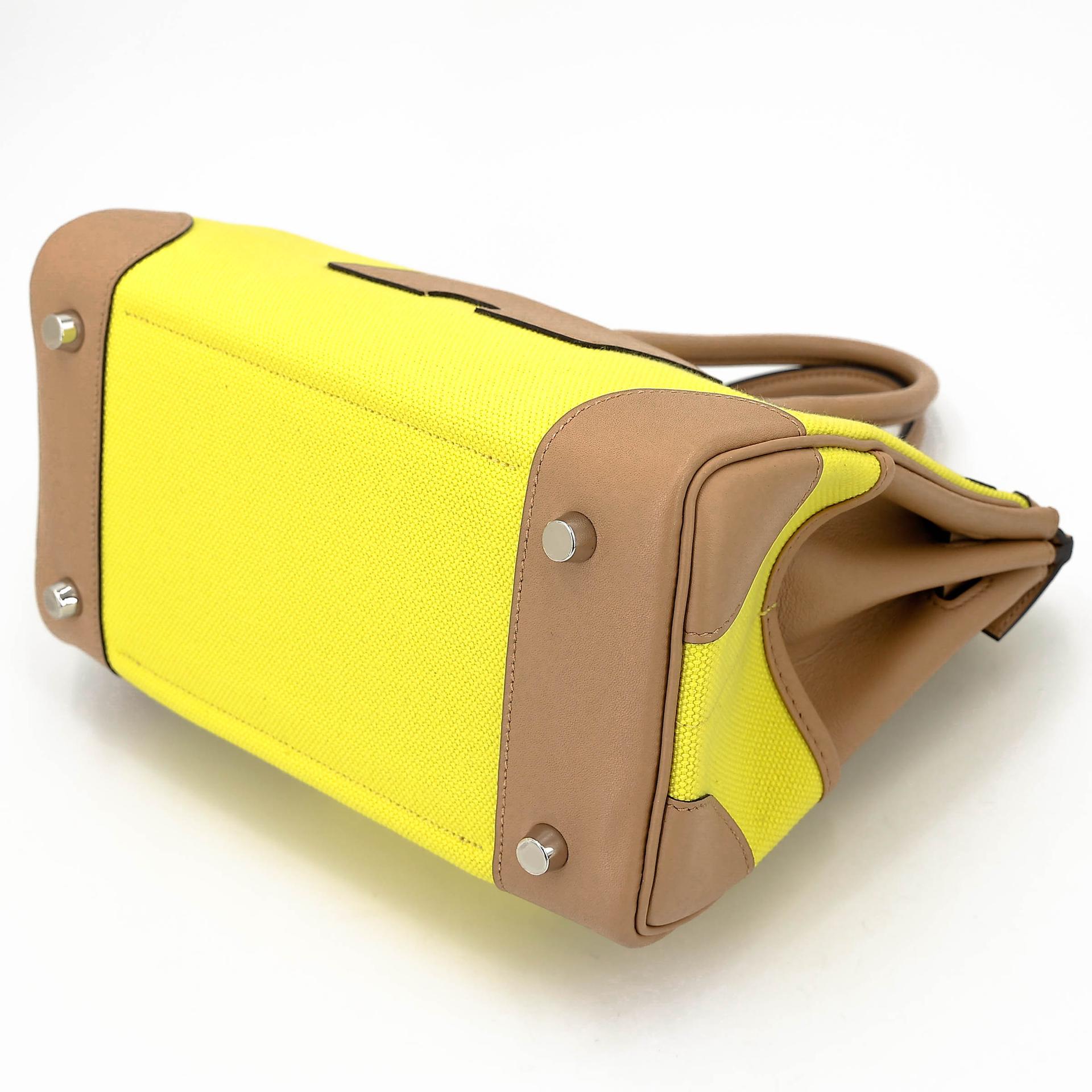 ランク SA HERMÈS エルメス 限定品 バーキン25カーゴ ジョーヌシトロン (9N) チャイ(0M) トワルゴエラン スイフト シルバー金具 W刻印 (2024) - 6