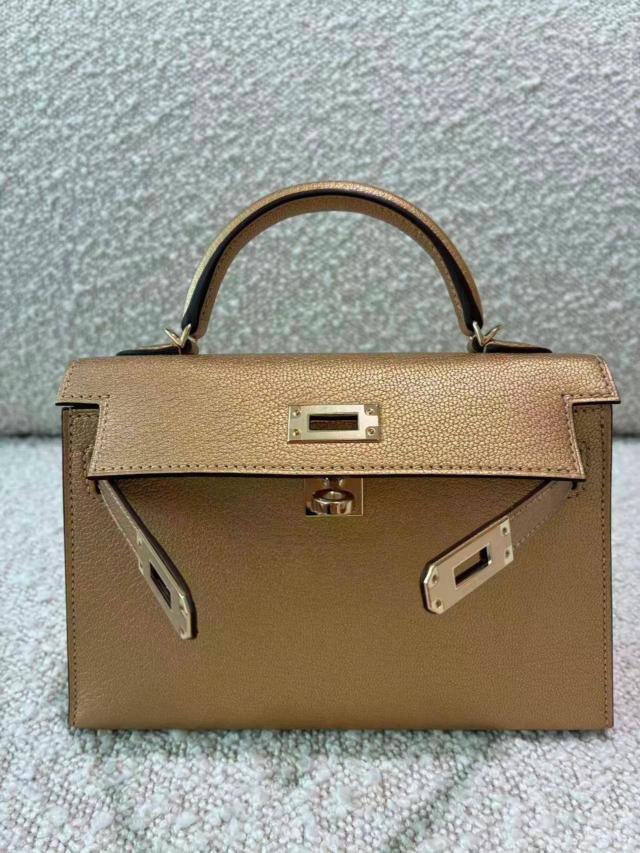 Brand New ( Rank N ) HERMÈS Mini Kelly II Dore (Y9) Chamkilight Permabrass hardware K (2025) - 4