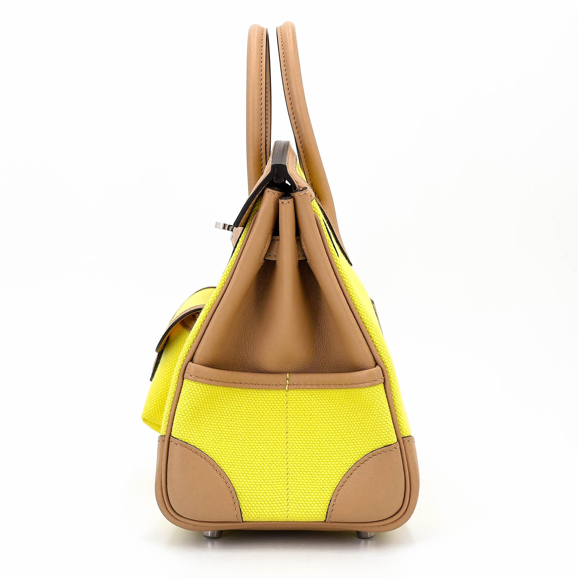 ランク SA HERMÈS エルメス 限定品 バーキン25カーゴ ジョーヌシトロン (9N) チャイ(0M) トワルゴエラン スイフト シルバー金具 W刻印 (2024) - 8