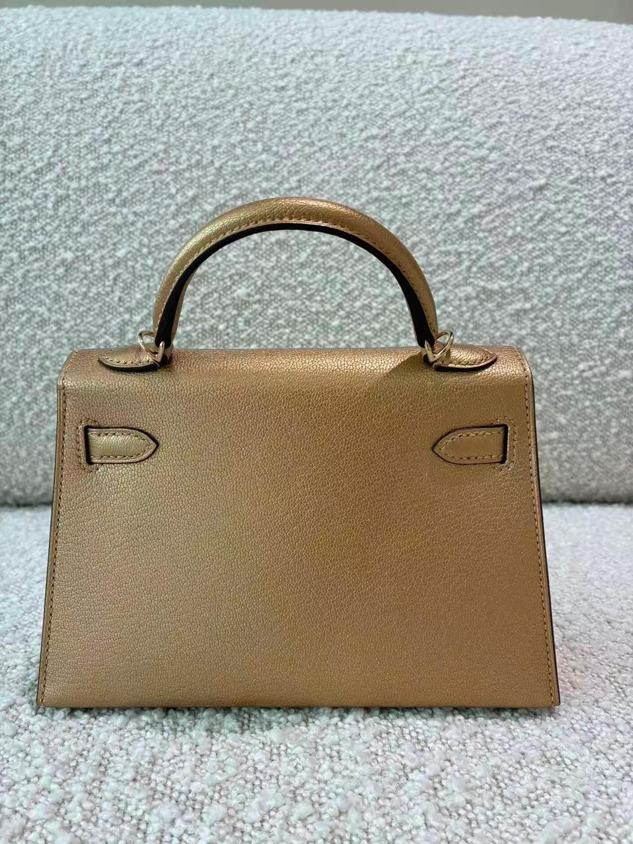 Brand New ( Rank N ) HERMÈS Mini Kelly II Dore (Y9) Chamkilight Permabrass hardware K (2025) - 6