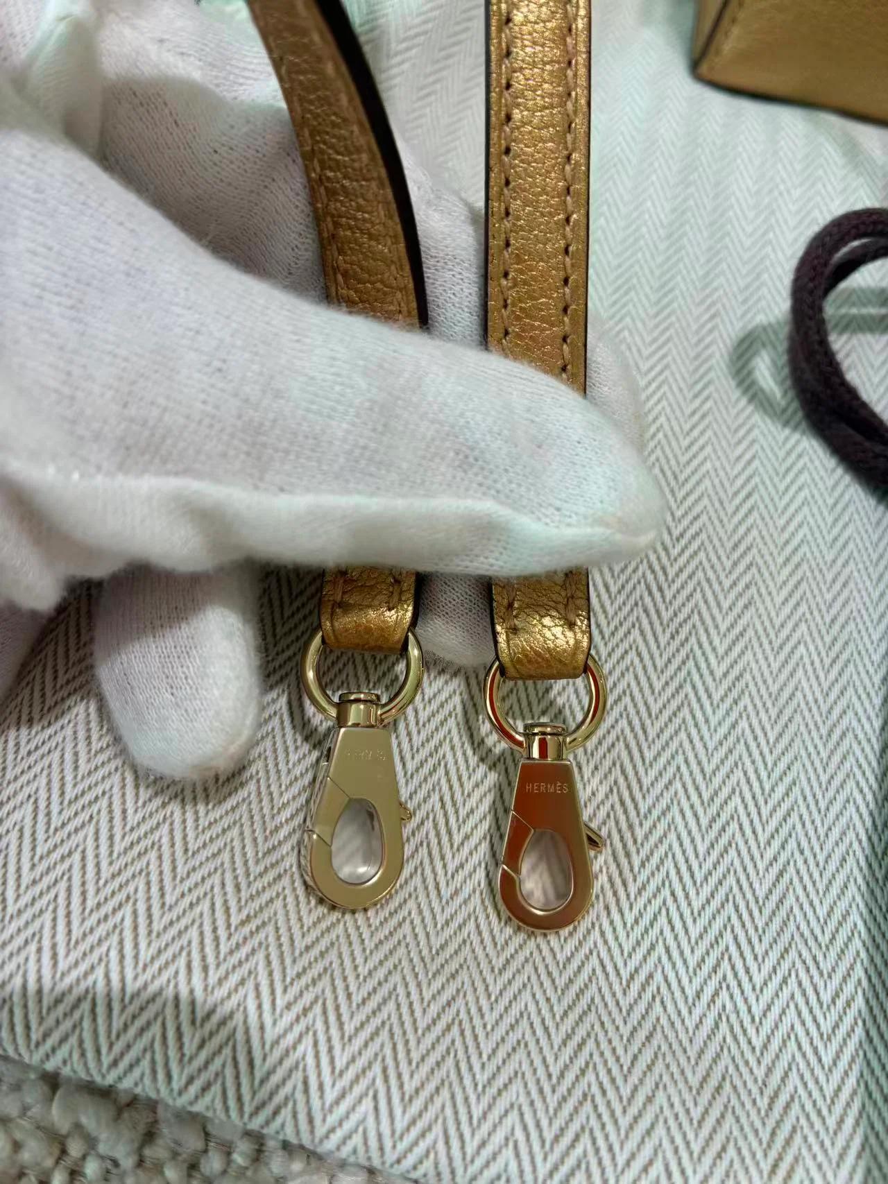 Brand New ( Rank N ) HERMÈS Mini Kelly II Dore (Y9) Chamkilight Permabrass hardware K (2025) - 17
