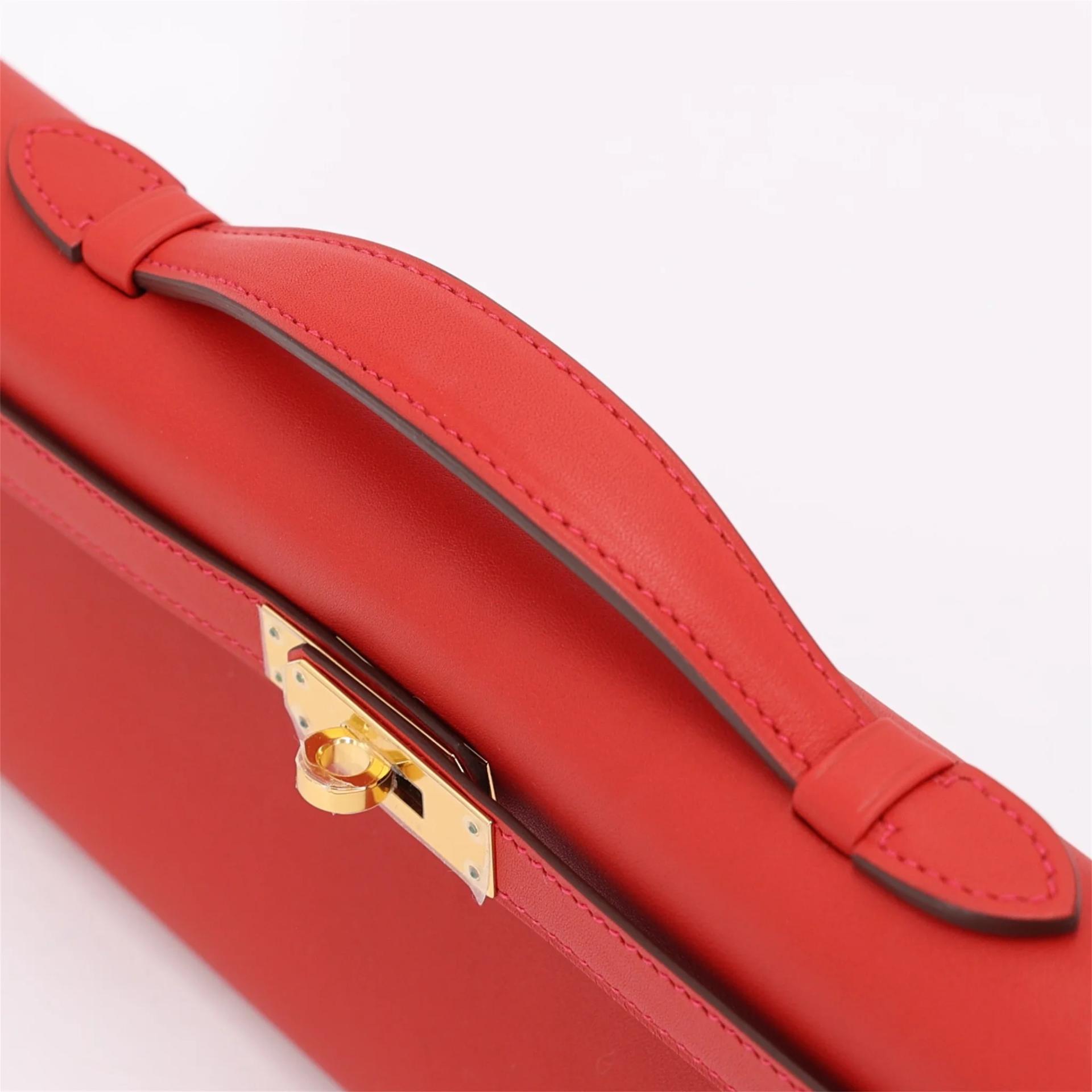 Unused ( Rank NS ) HERMÈS Kelly Cut Rouge Casaque (Q5) Swift Gold hardware X (2016) - 3