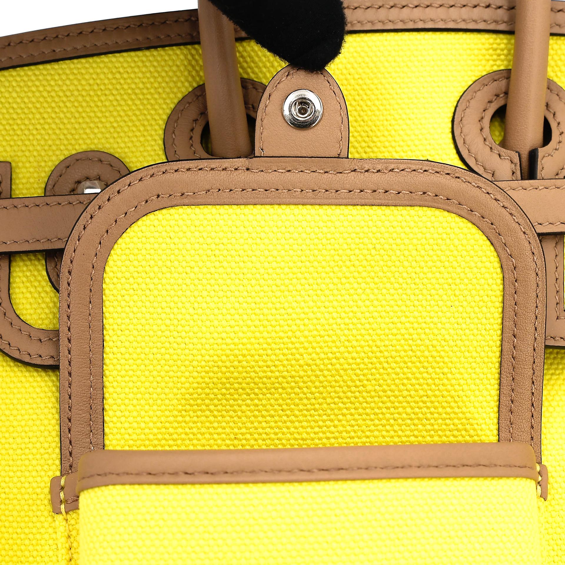 ランク SA HERMÈS エルメス 限定品 バーキン25カーゴ ジョーヌシトロン (9N) チャイ(0M) トワルゴエラン スイフト シルバー金具 W刻印 (2024) - 10