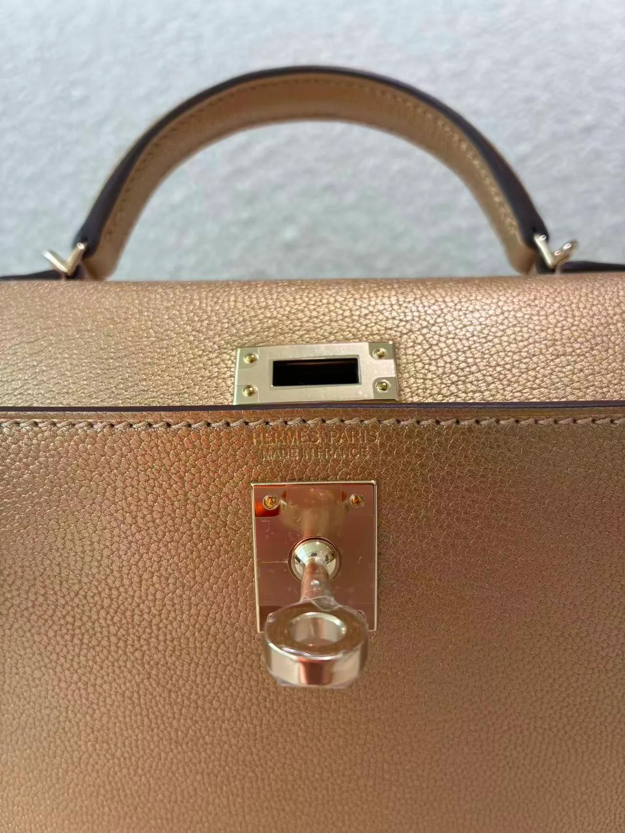 Brand New ( Rank N ) HERMÈS Mini Kelly II Dore (Y9) Chamkilight Permabrass hardware K (2025) - 14