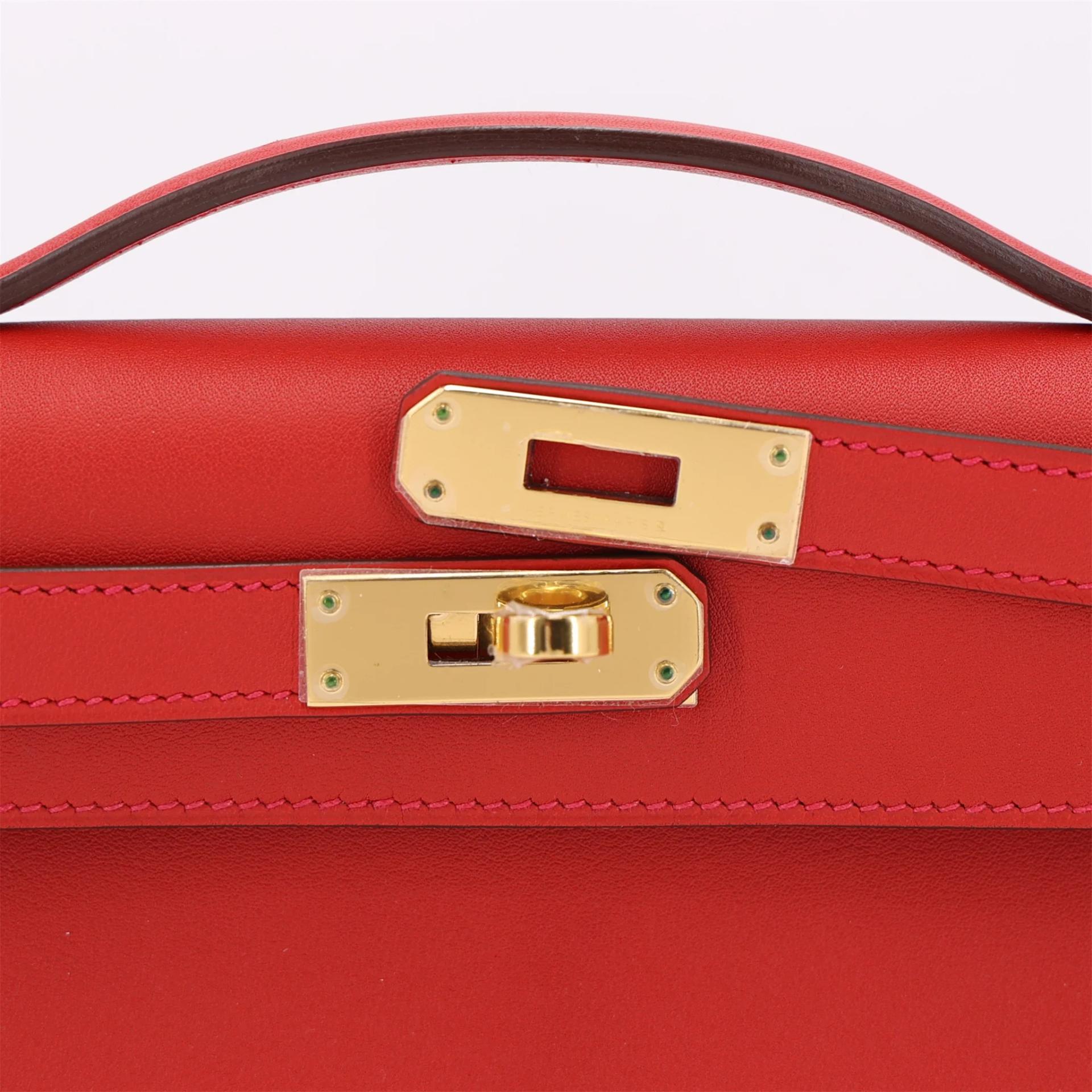 Unused ( Rank NS ) HERMÈS Kelly Cut Rouge Casaque (Q5) Swift Gold hardware X (2016) - 8
