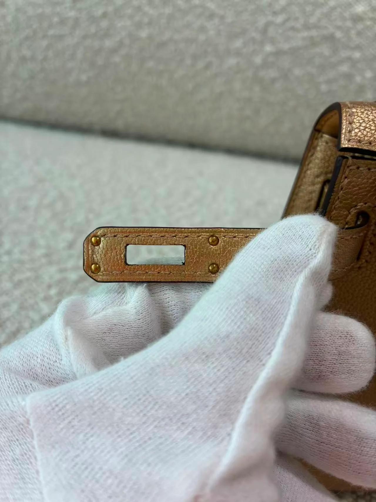 Brand New ( Rank N ) HERMÈS Mini Kelly II Dore (Y9) Chamkilight Permabrass hardware K (2025) - 10