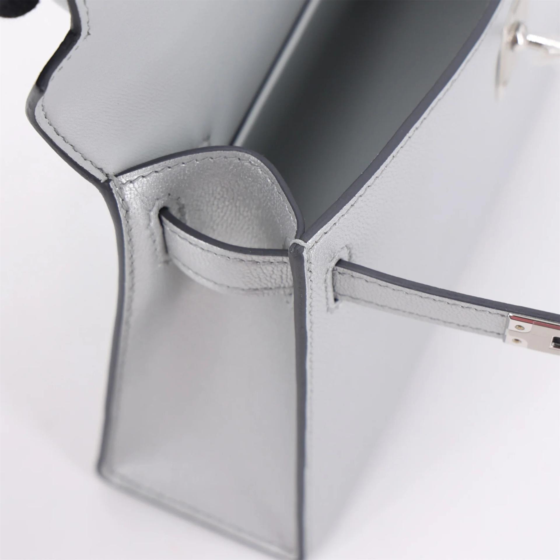 Brand New ( Rank N ) HERMÈS Limited Edition Mini Kelly II Argent (05) Chamkilight Palladium hardware K (2025) - 12