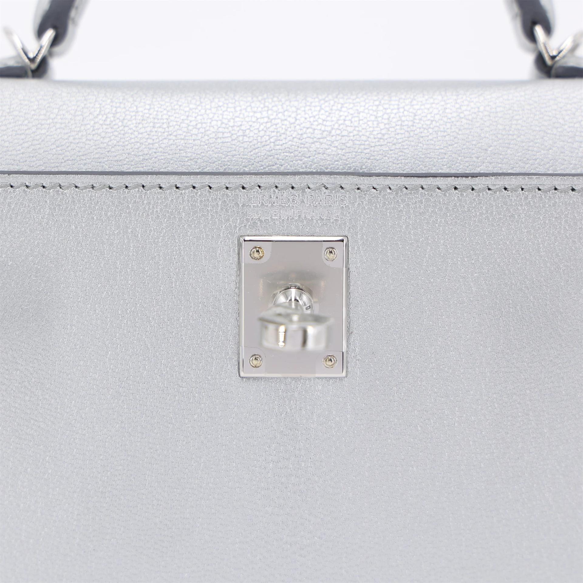 Brand New ( Rank N ) HERMÈS Limited Edition Mini Kelly II Argent (05) Chamkilight Palladium hardware K (2025) - 10