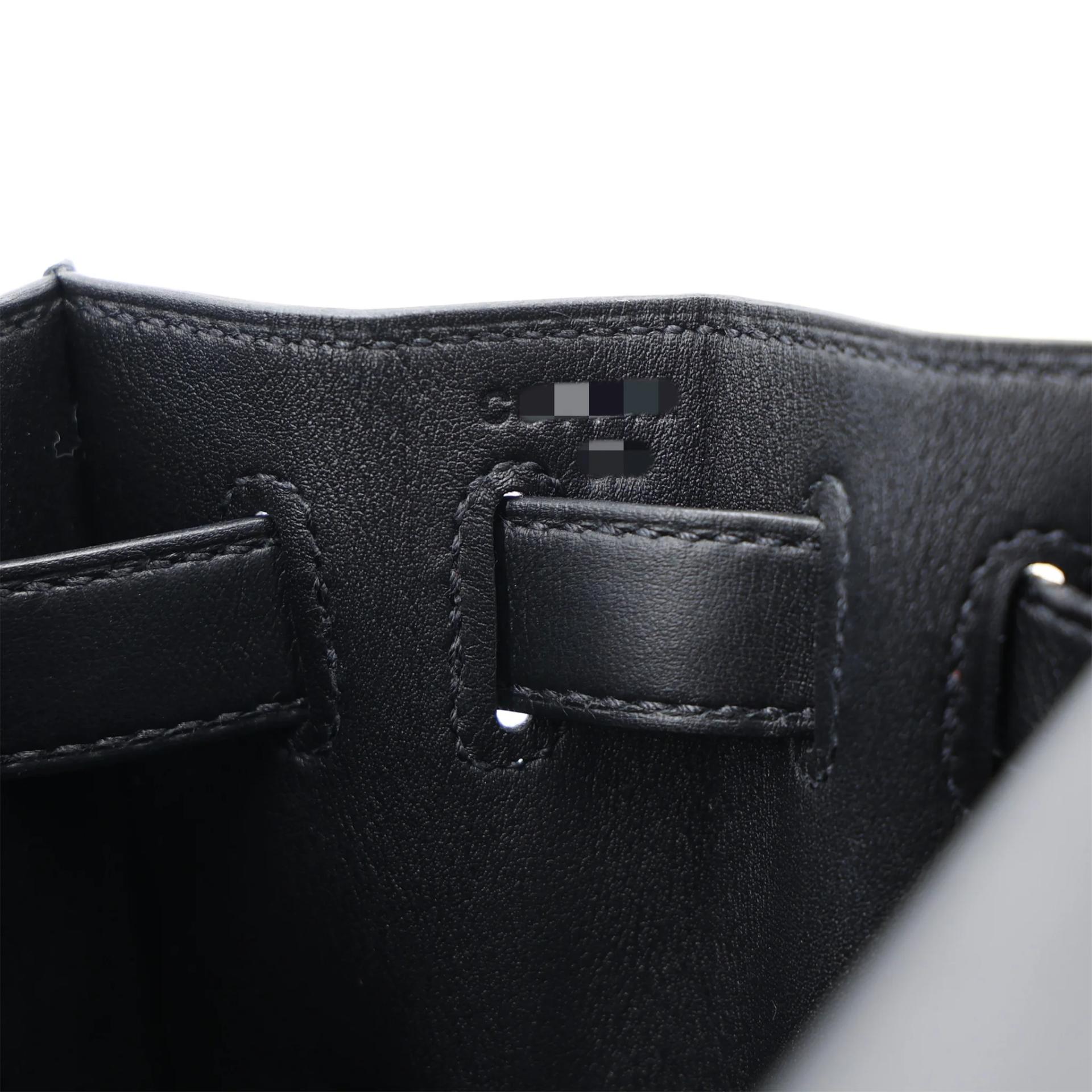 Very Good ( Rank A) HERMÈS Limited Edition Kelly 32 Cavalcadour Sellier Noir (89) Swift Toile Camp canvas Palladium hardware C (2018) - 20