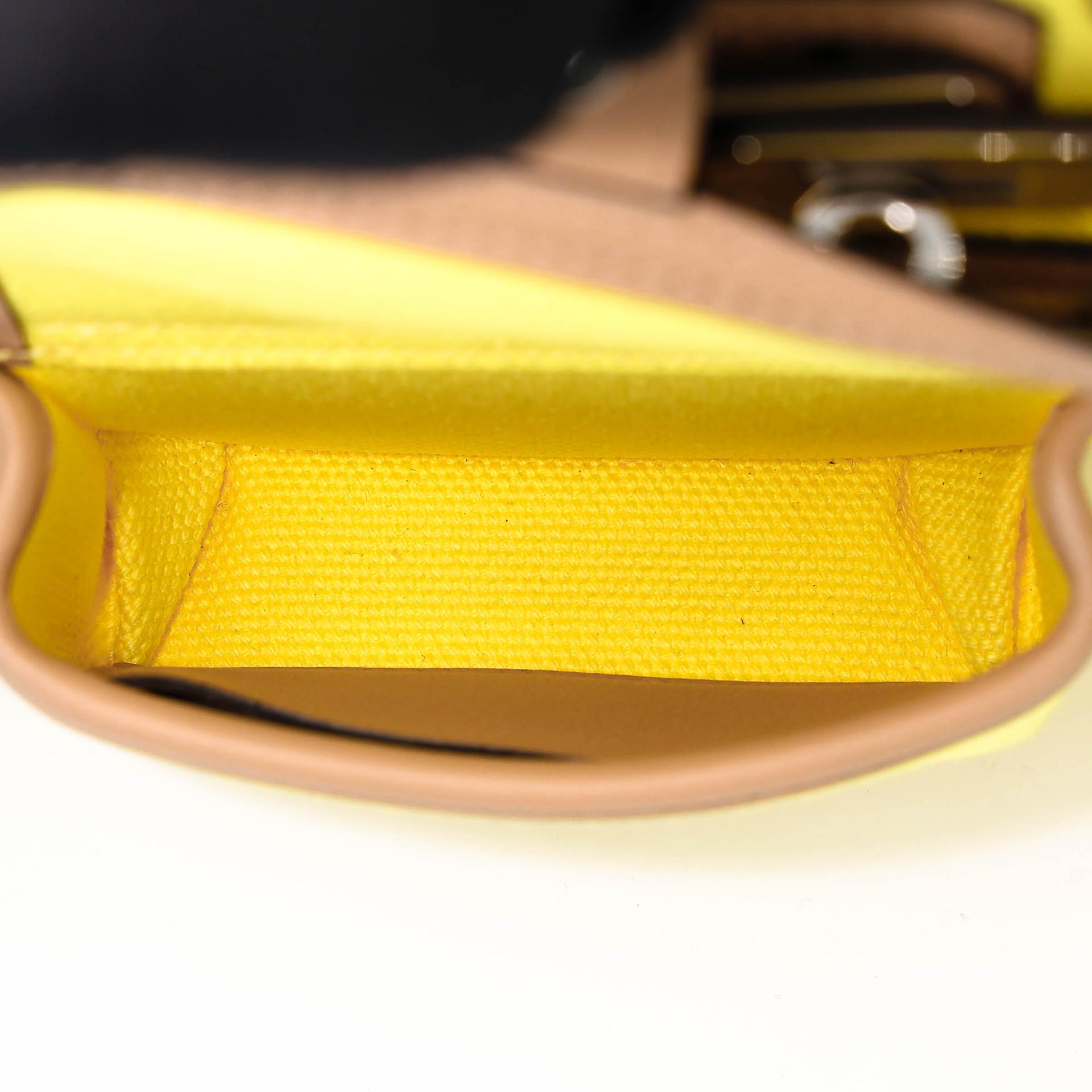 ランク SA HERMÈS エルメス 限定品 バーキン25カーゴ ジョーヌシトロン (9N) チャイ(0M) トワルゴエラン スイフト シルバー金具 W刻印 (2024) - 12
