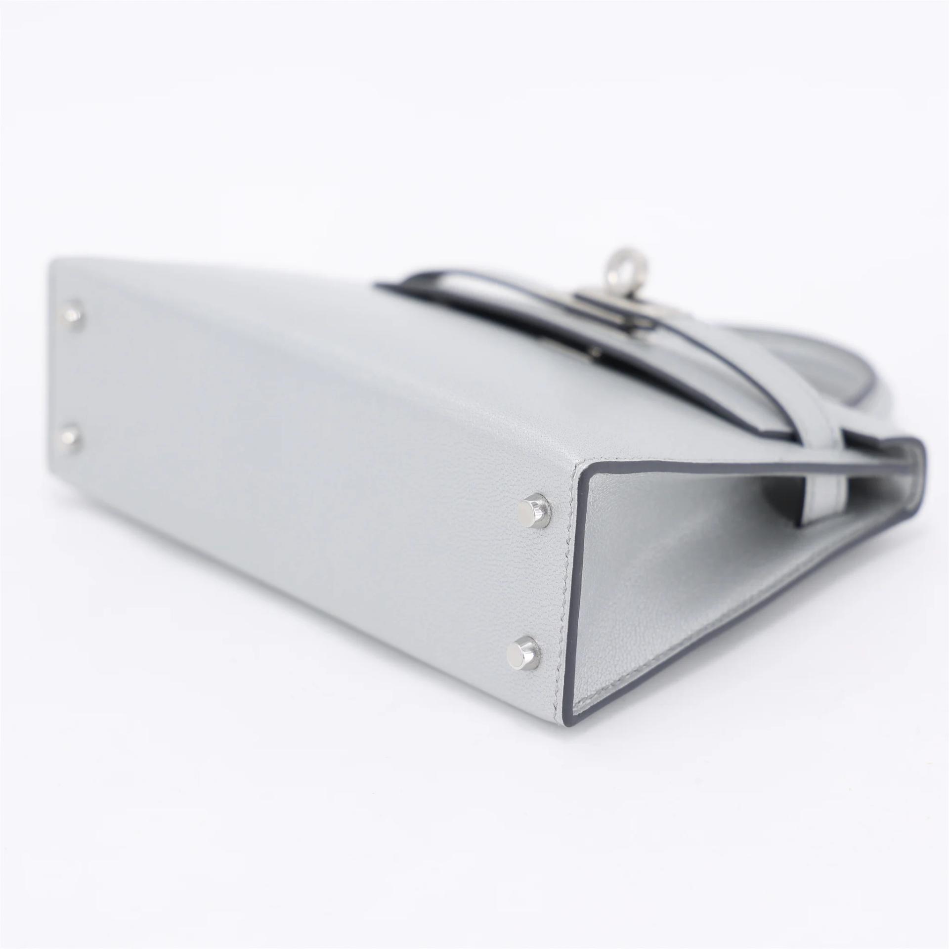 Brand New ( Rank N ) HERMÈS Limited Edition Mini Kelly II Argent (05) Chamkilight Palladium hardware K (2025) - 5