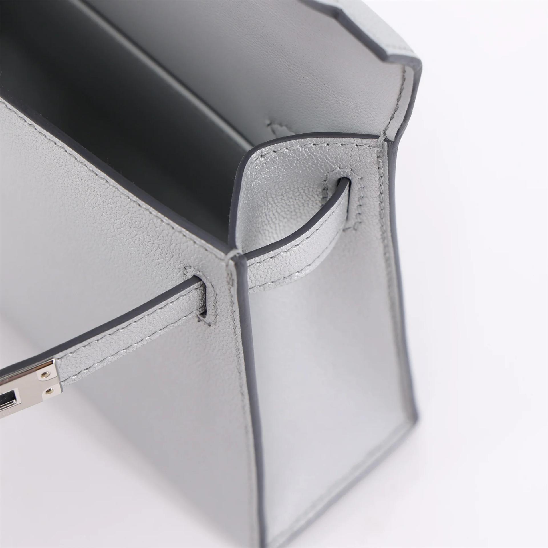 Brand New ( Rank N ) HERMÈS Limited Edition Mini Kelly II Argent (05) Chamkilight Palladium hardware K (2025) - 13