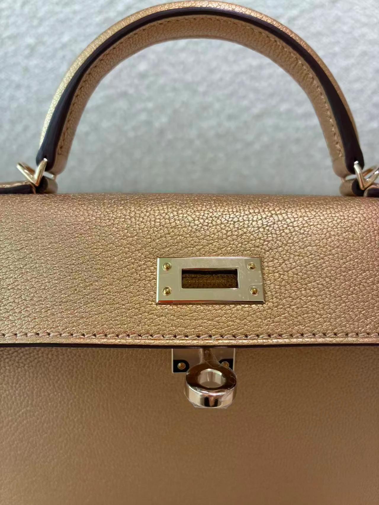 Brand New ( Rank N ) HERMÈS Mini Kelly II Dore (Y9) Chamkilight Permabrass hardware K (2025) - 13