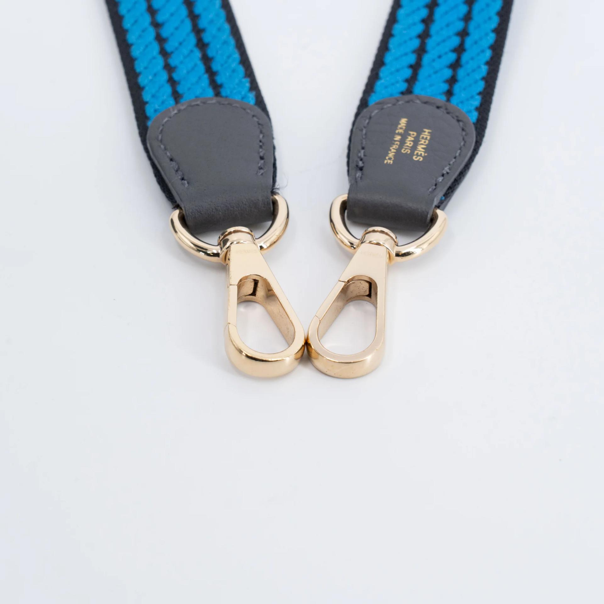 ランク A HERMÈS エルメス エブリンTPM バンドリエール112cm アルドワーズ (85) キャバン (3Y) ブルーイドラ (T7) トリヨン シャンパンゴールド金具 W刻印 (2024) - 16