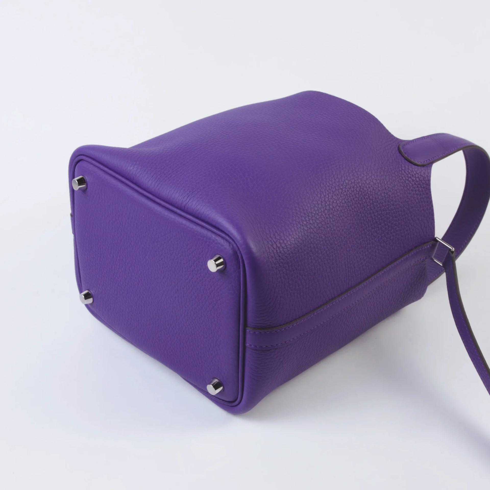 Brand New ( Rank N ) HERMÈS Picotin Lock PM Purple (X3) Clemence Palladium hardware G (2026) - 7
