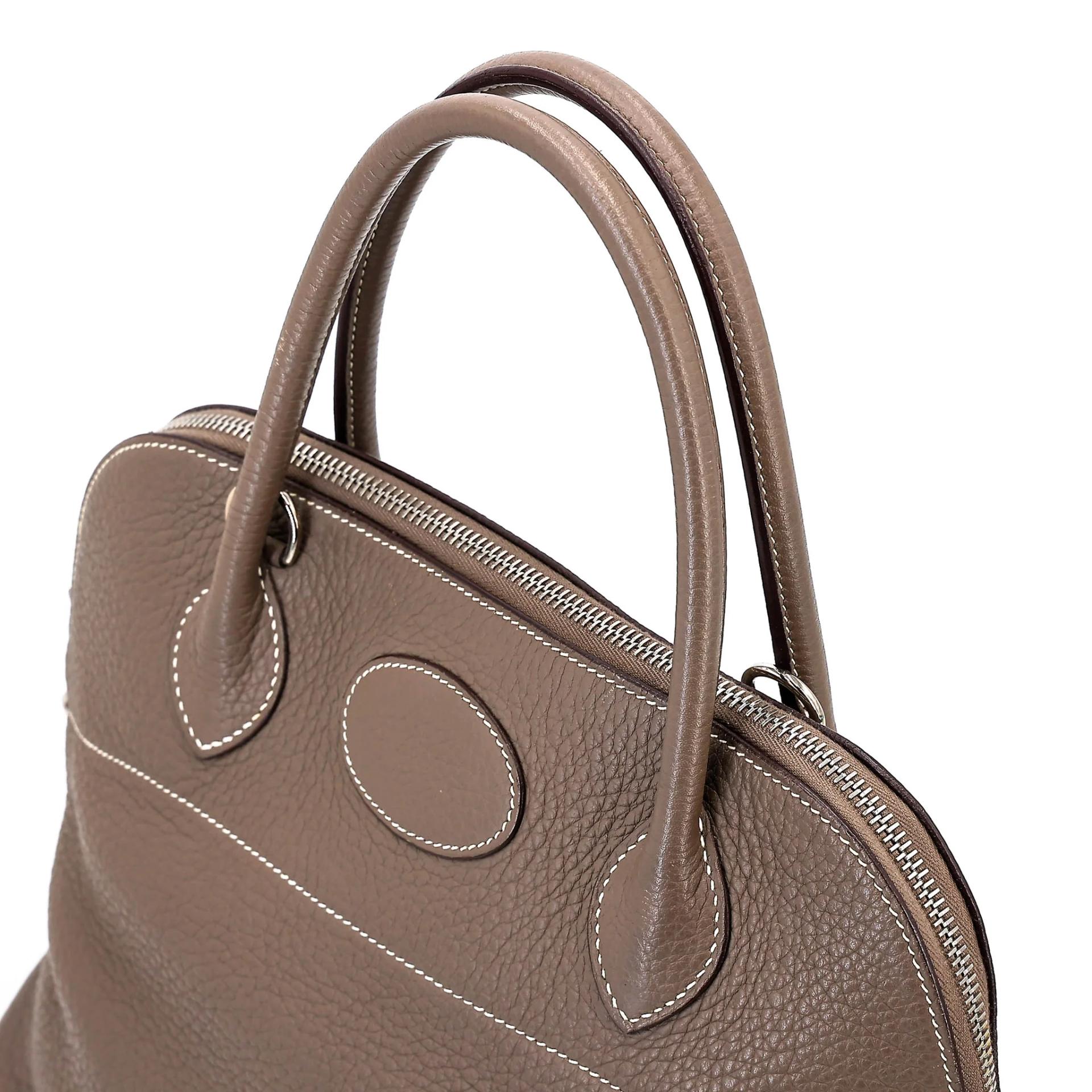 ランク AB HERMÈS エルメス ボリード31 エトゥープ (18) トリヨン シルバー金具 □L刻印 (2008) - 3