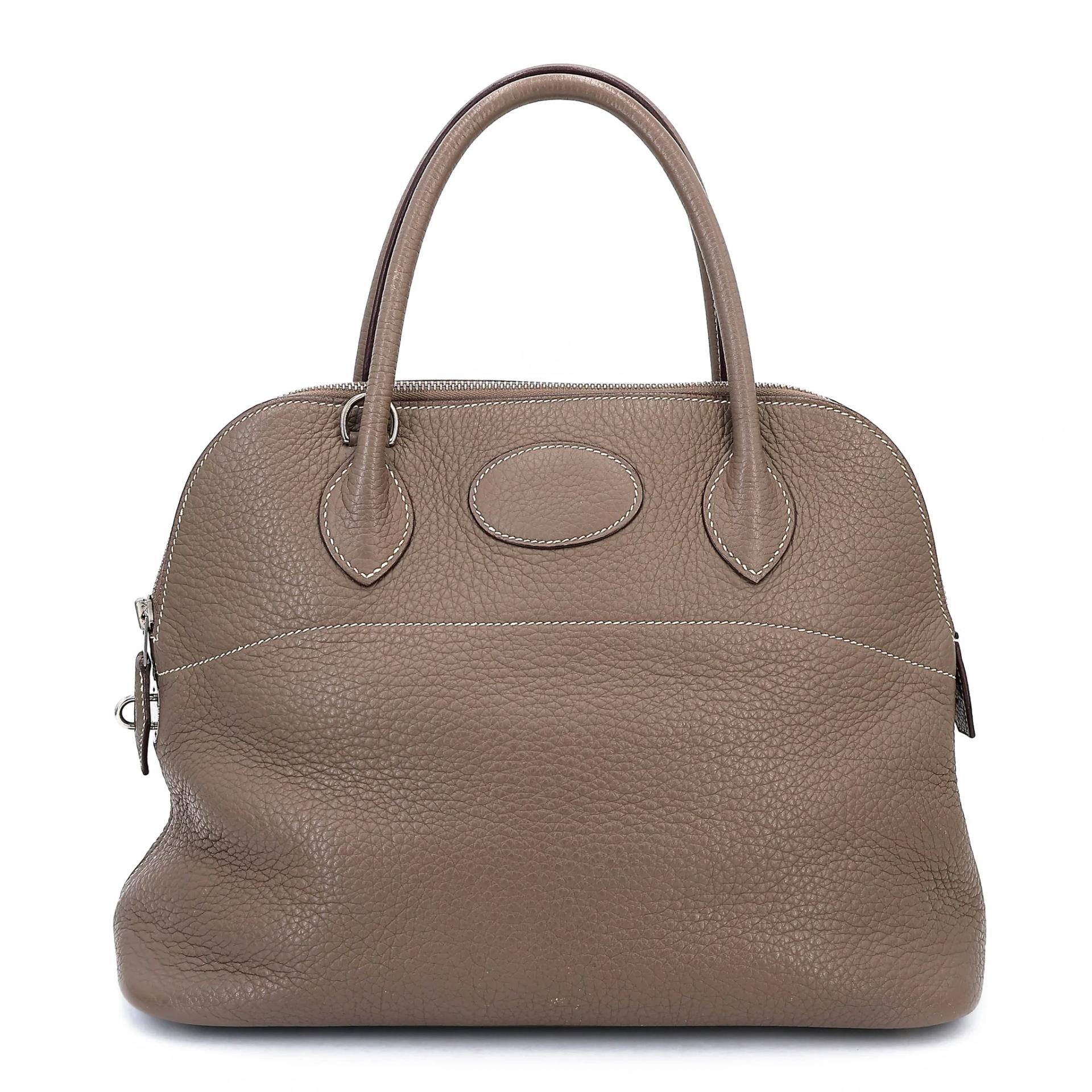 ランク AB HERMÈS エルメス ボリード31 エトゥープ (18) トリヨン シルバー金具 □L刻印 (2008) - 1