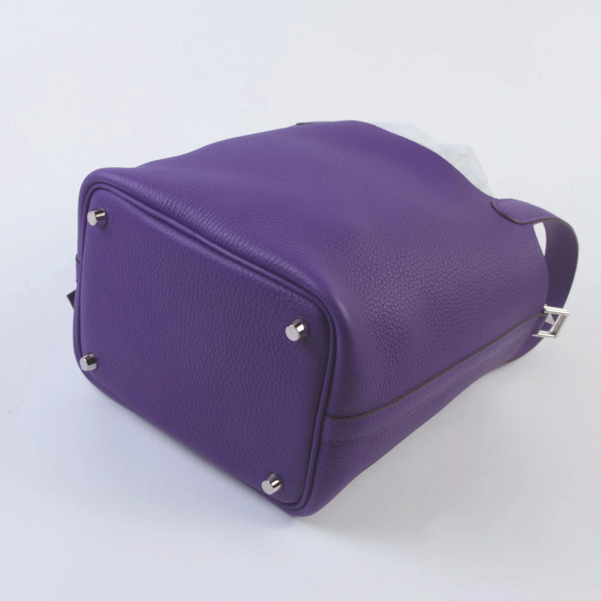 Brand New ( Rank N ) HERMÈS Picotin Lock PM Purple (X3) Clemence Palladium hardware G (2026) - 9