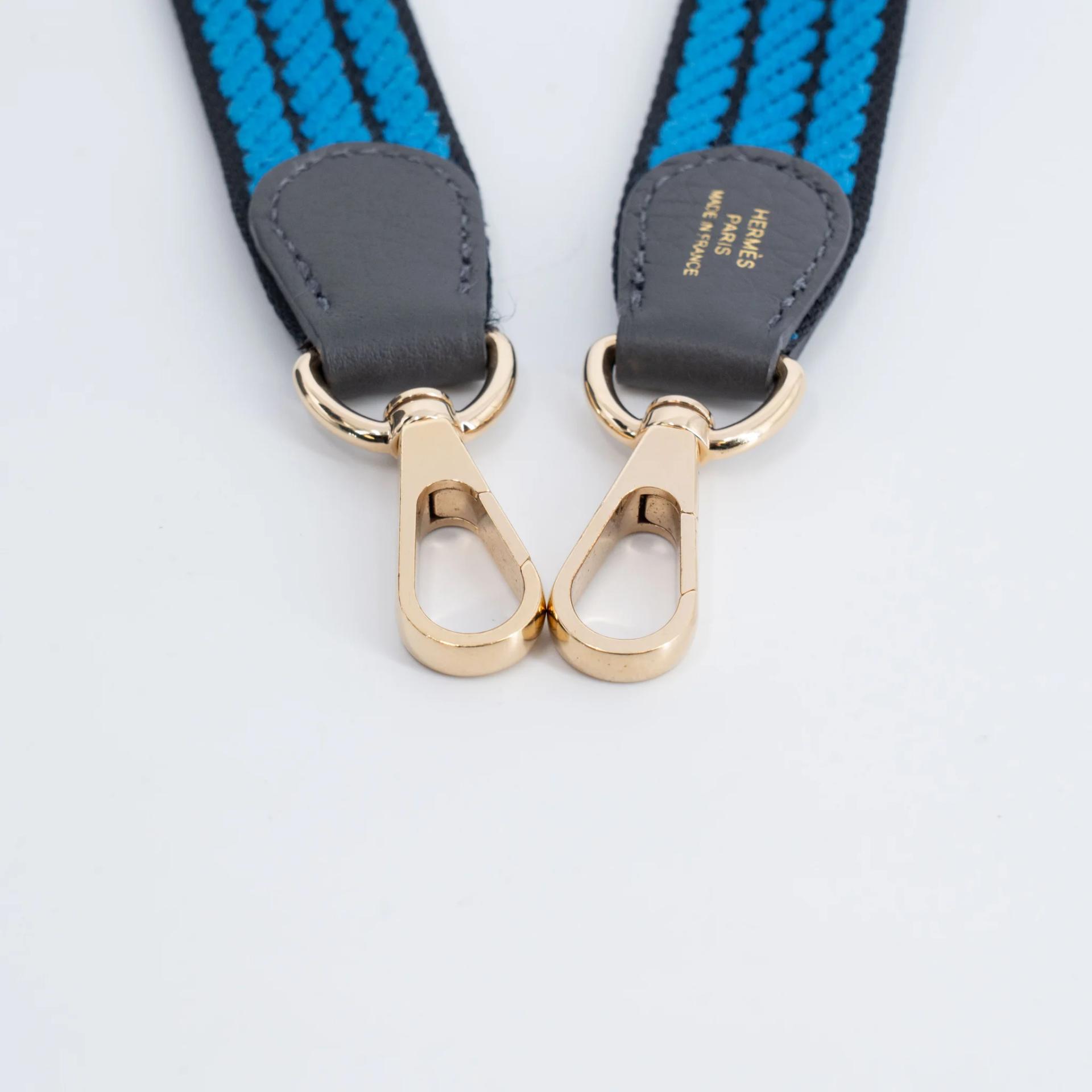 ランク A HERMÈS エルメス エブリンTPM バンドリエール112cm アルドワーズ (85) キャバン (3Y) ブルーイドラ (T7) トリヨン シャンパンゴールド金具 W刻印 (2024) - 17