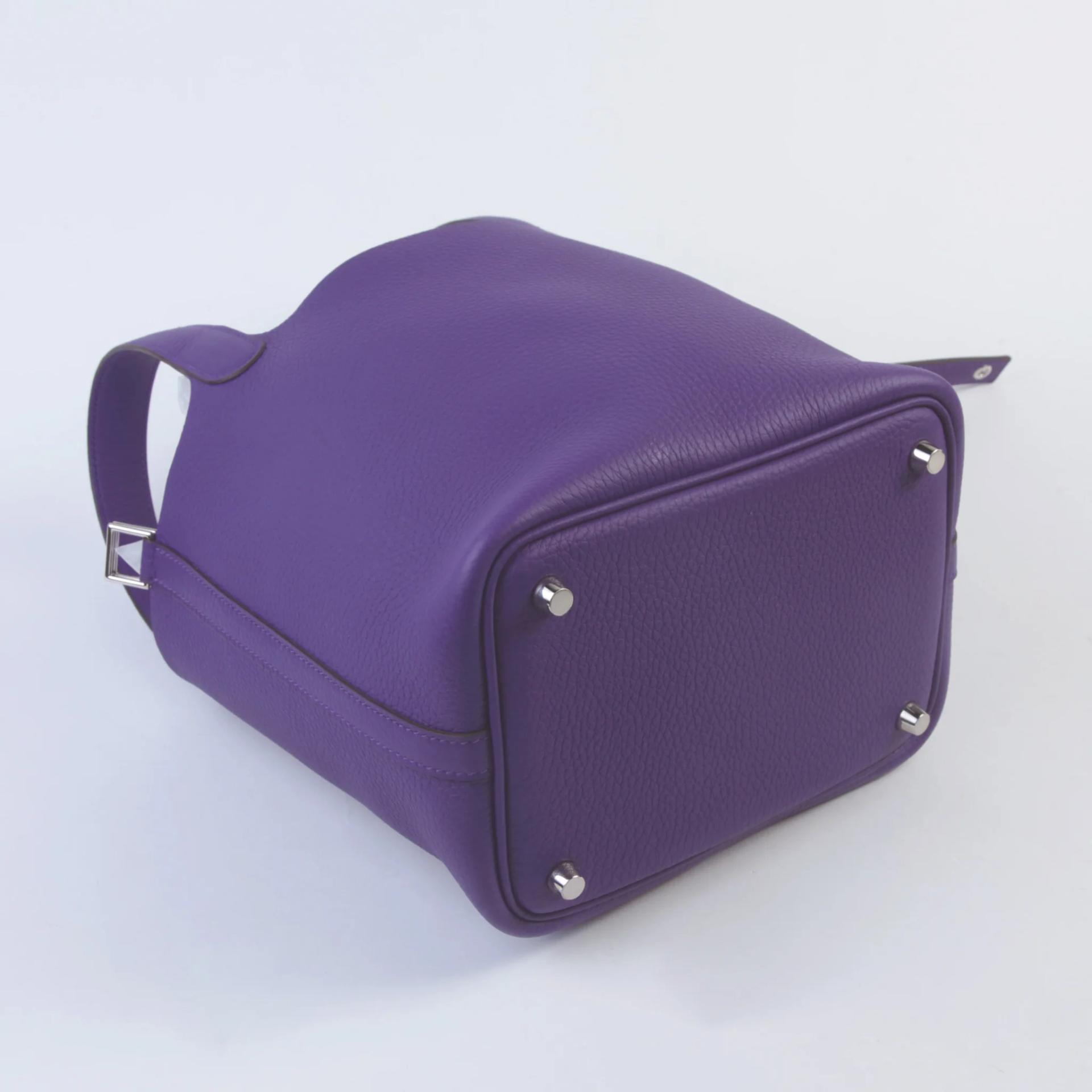 Brand New ( Rank N ) HERMÈS Picotin Lock PM Purple (X3) Clemence Palladium hardware G (2026) - 6