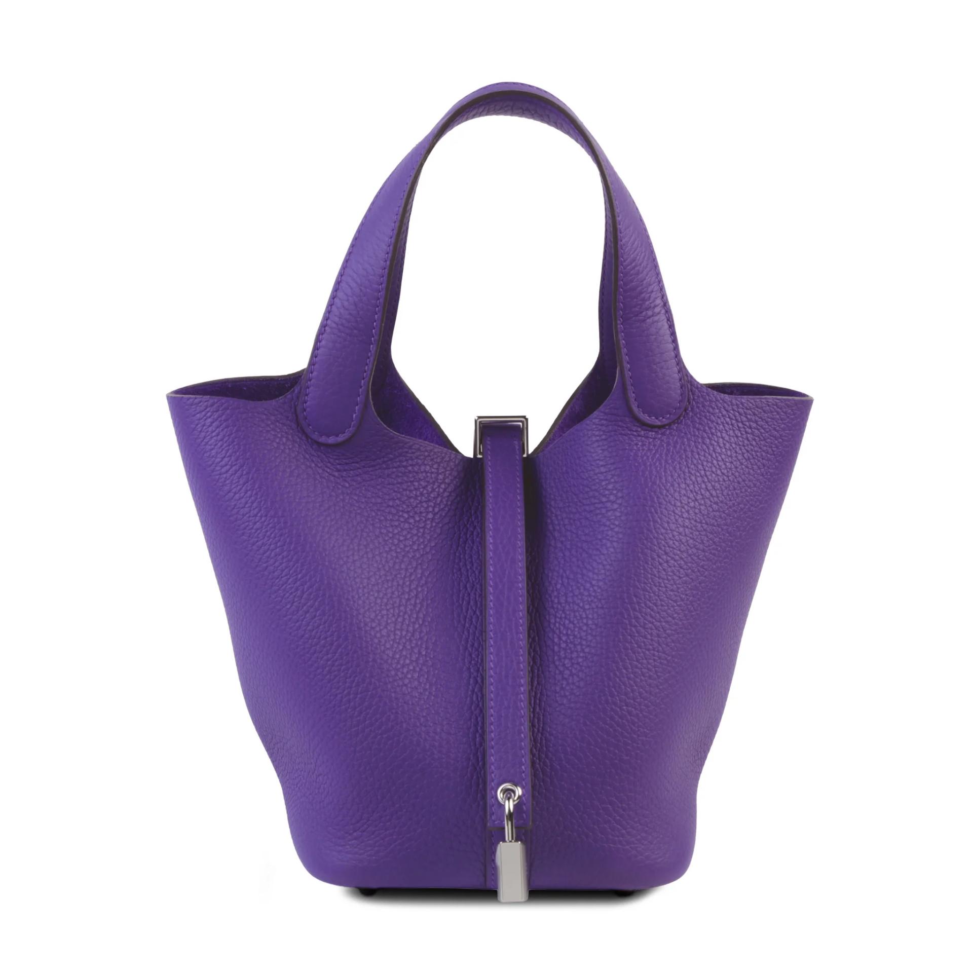 Brand New ( Rank N ) HERMÈS Picotin Lock PM Purple (X3) Clemence Palladium hardware G (2026) - 1