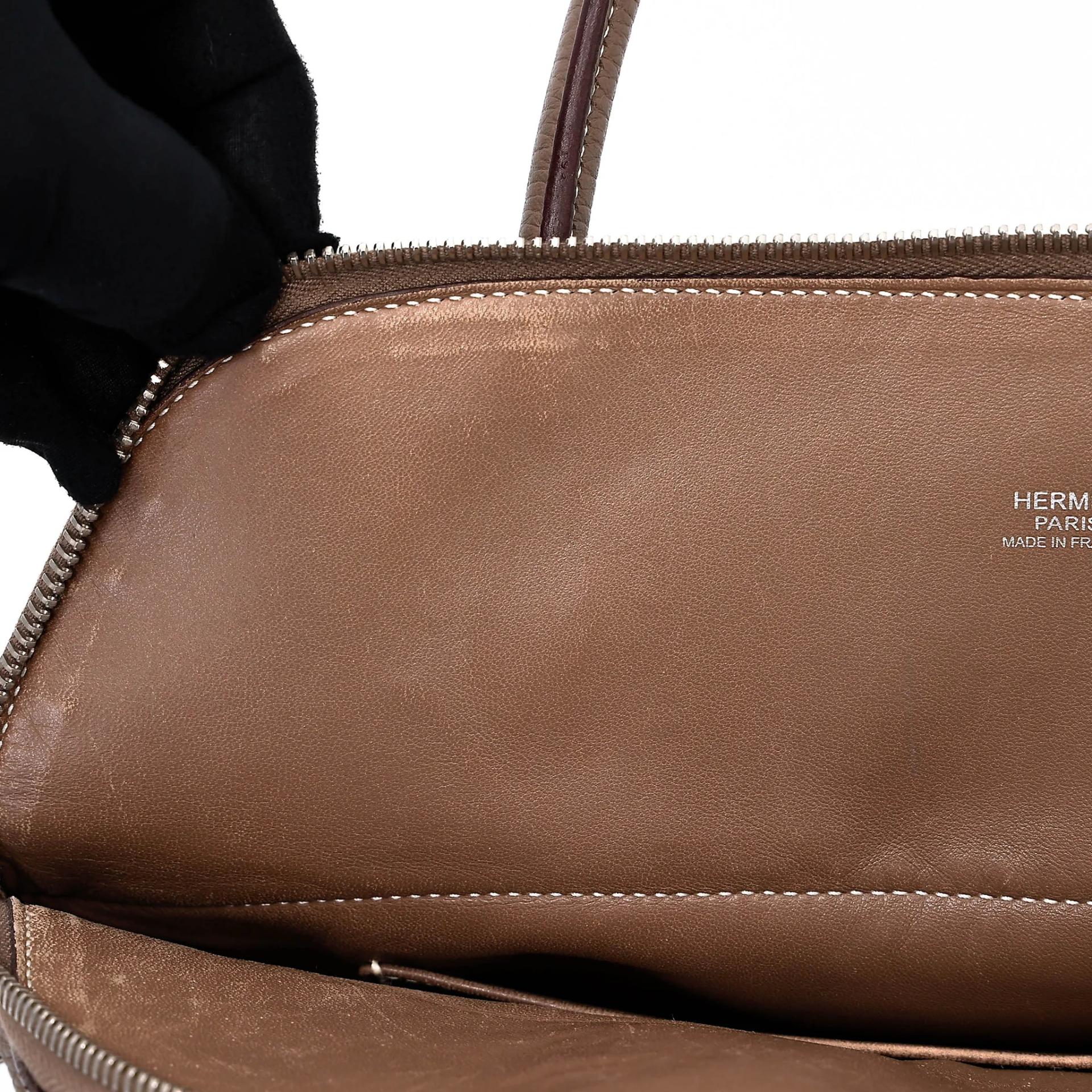 ランク AB HERMÈS エルメス ボリード31 エトゥープ (18) トリヨン シルバー金具 □L刻印 (2008) - 27
