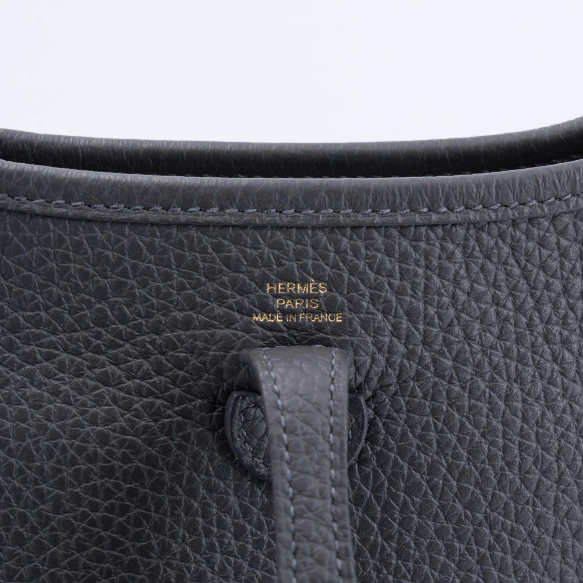 ランク A HERMÈS エルメス エブリンTPM バンドリエール112cm アルドワーズ (85) キャバン (3Y) ブルーイドラ (T7) トリヨン シャンパンゴールド金具 W刻印 (2024) - 12