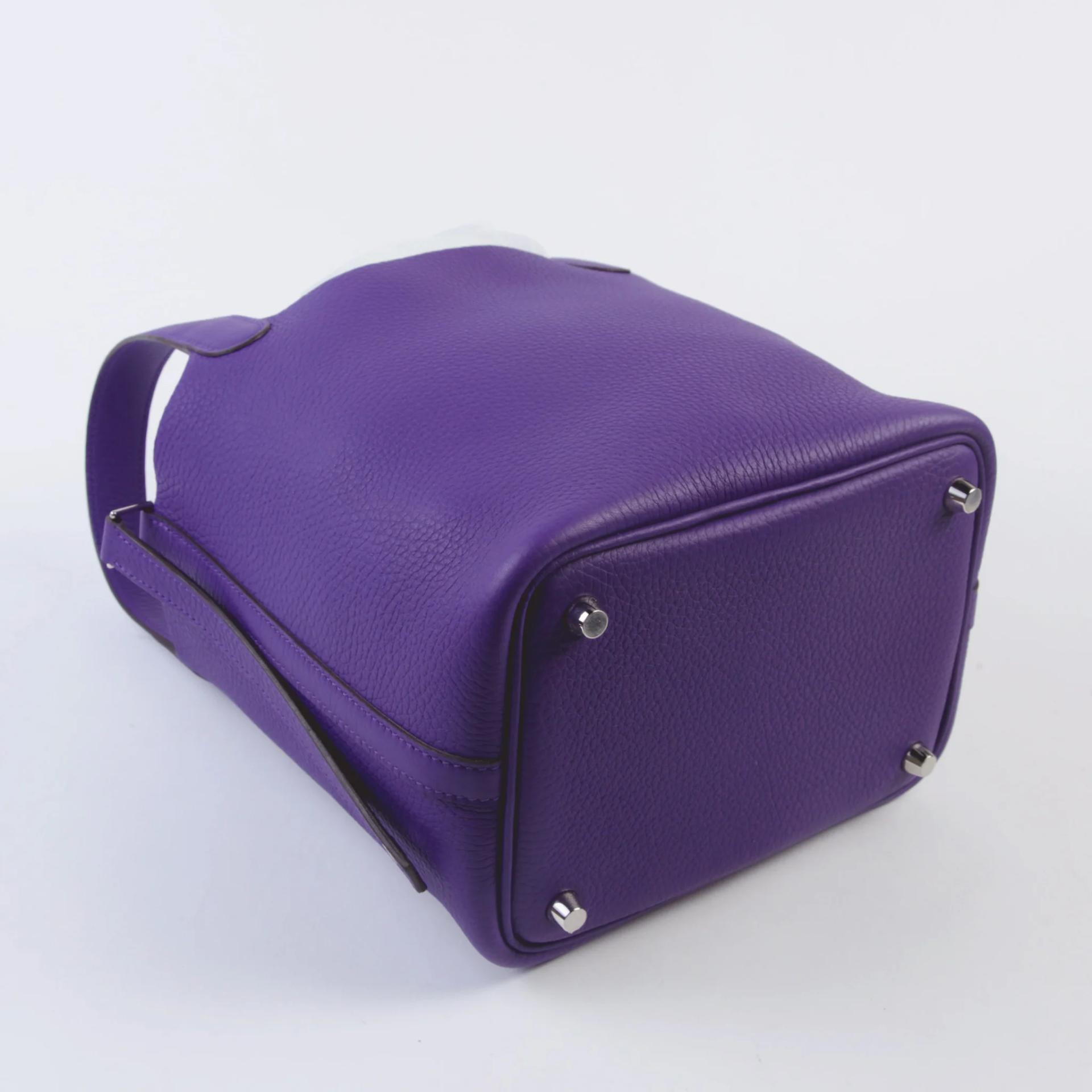 Brand New ( Rank N ) HERMÈS Picotin Lock PM Purple (X3) Clemence Palladium hardware G (2026) - 8