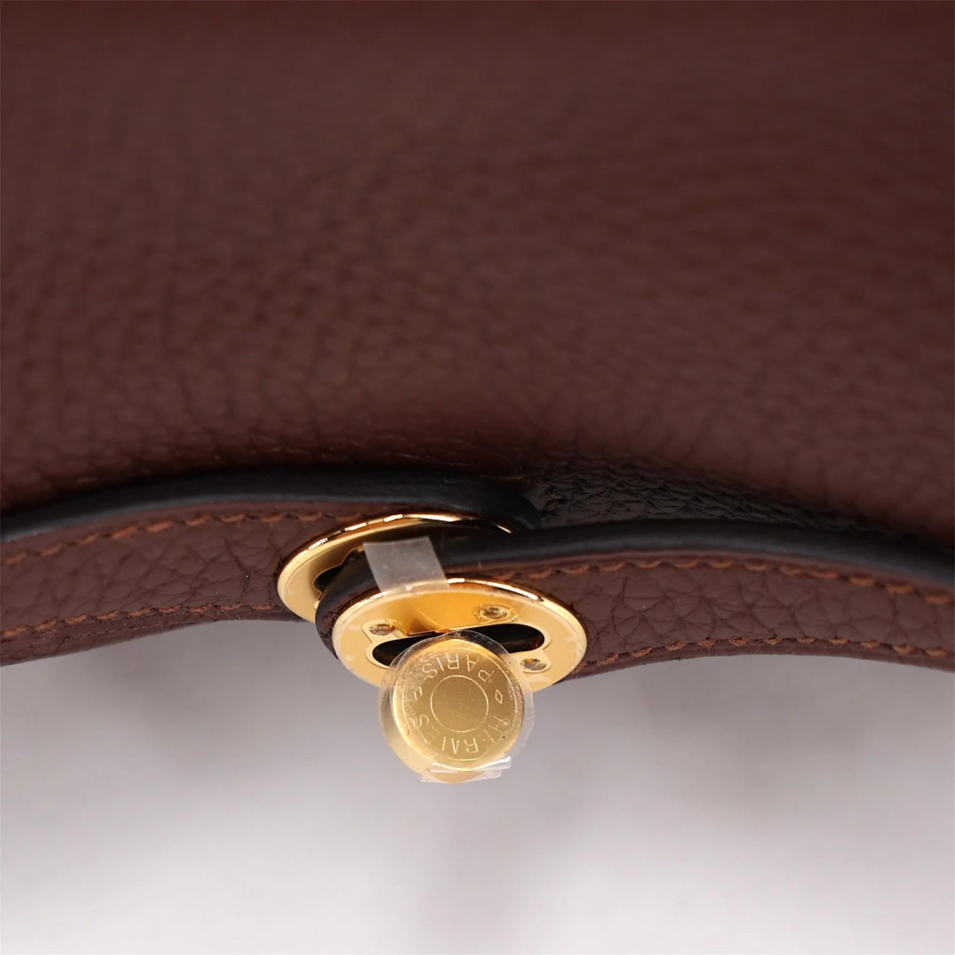 Brand New ( Rank N ) HERMÈS Mini Lindy II Terre (4D) Clemence Gold hardware G (2026) - 9