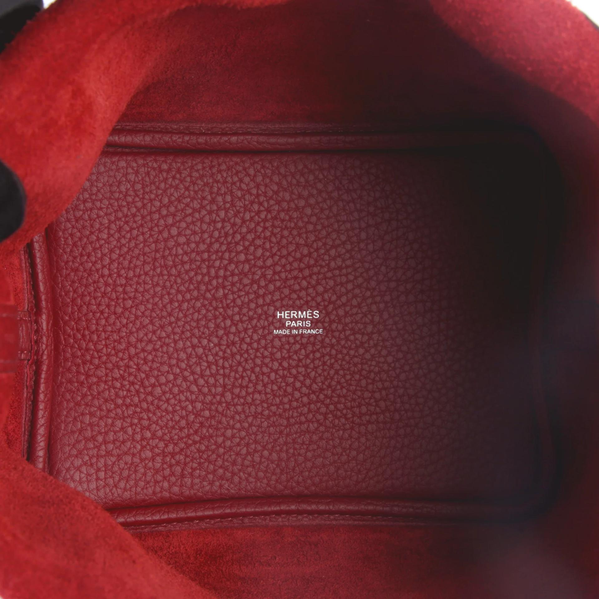 未使用保存品 HERMÈS 愛馬仕 Picotin 菜籃子 PM 18 55 愛馬仕紅 Rouge H Clemence小牛皮 銀扣 W刻 2024年 - 10
