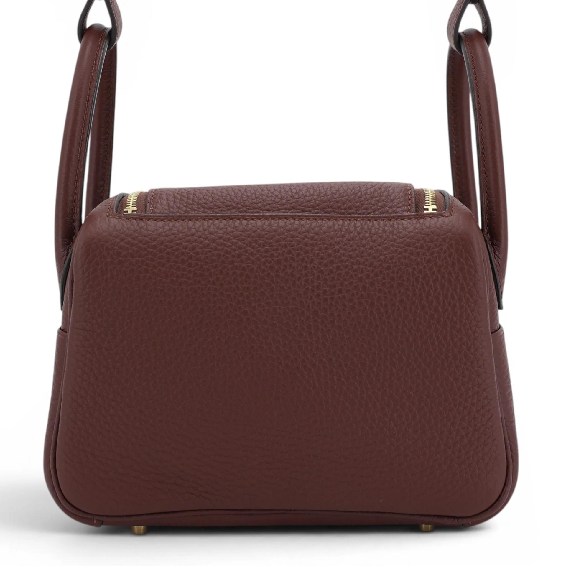 Brand New ( Rank N ) HERMÈS Mini Lindy II Terre (4D) Clemence Gold hardware G (2026) - 2