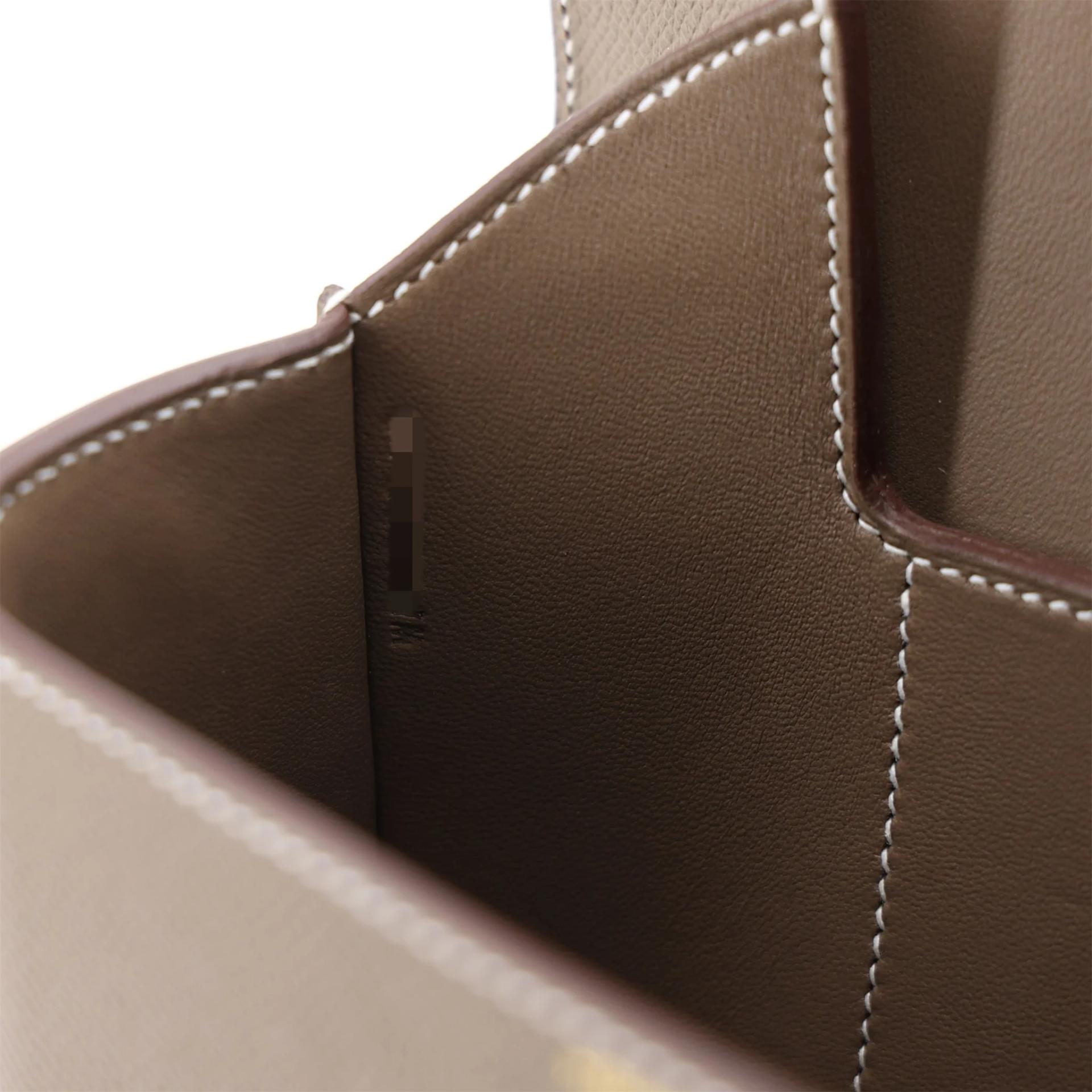 Excellent ( Rank SA ) HERMÈS Della Cavalleria mini Etoupe (18) Epsom Gold hardware W (2024) - 14