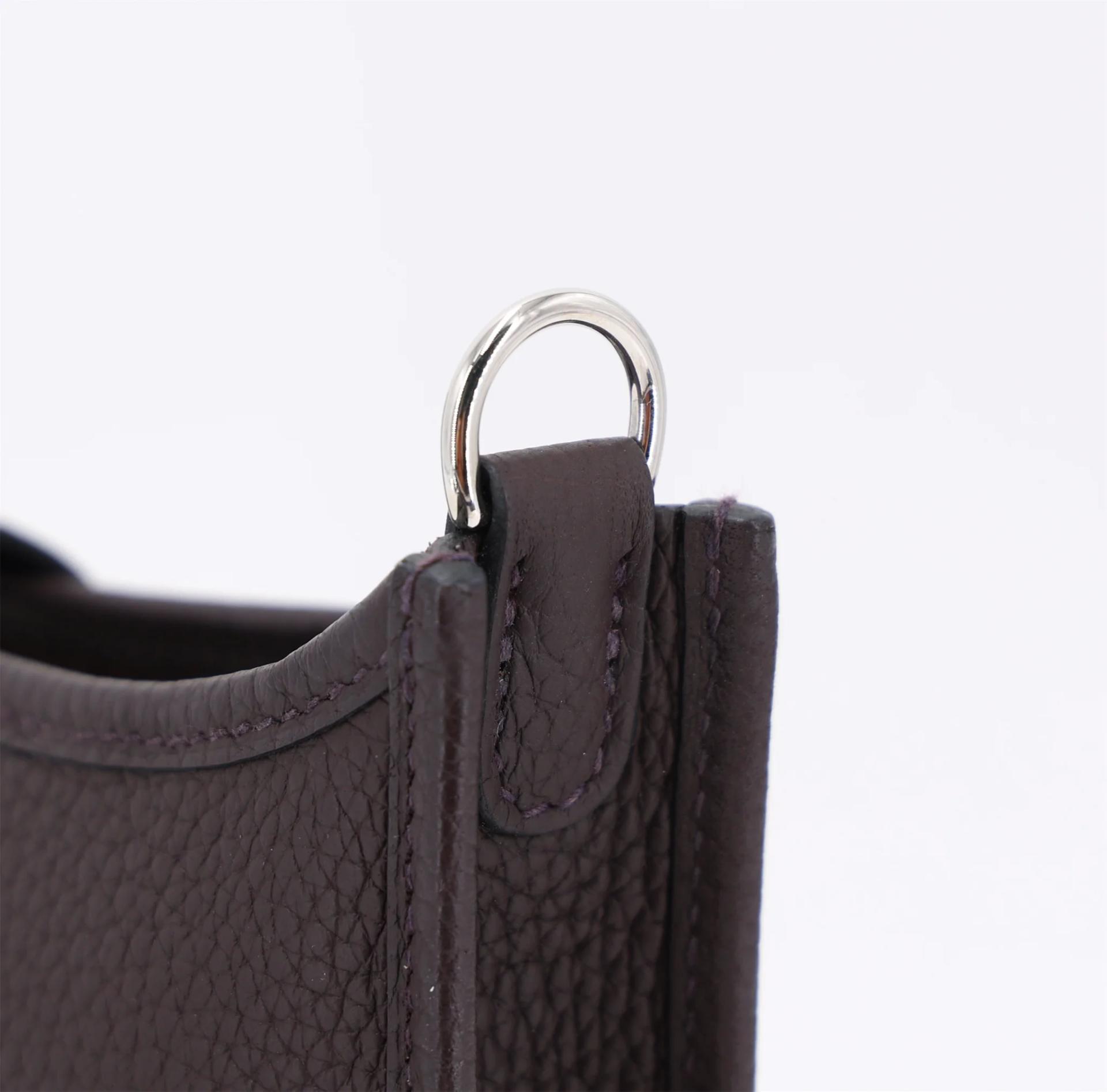 SA超美品 HERMÈS 愛馬仕 Mini Evelyne 16 Amazone 112cm 0G 馬鞍紅 Rouge Sellier Clemence小牛皮 銀扣 Z刻 2021年 - 8