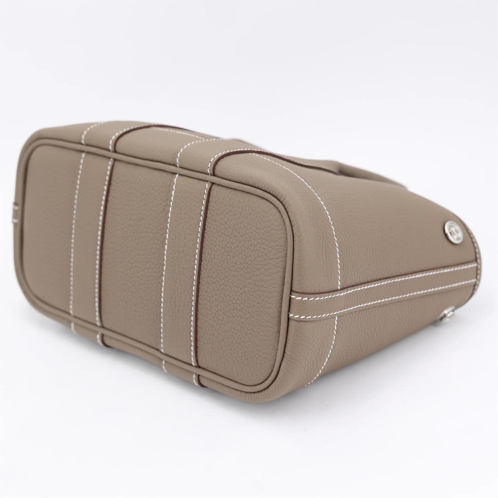 Brand New ( Rank N ) HERMÈS Neo Garden Party 23 Etoupe (18) Togo Palladium hardware G (2026) - 7