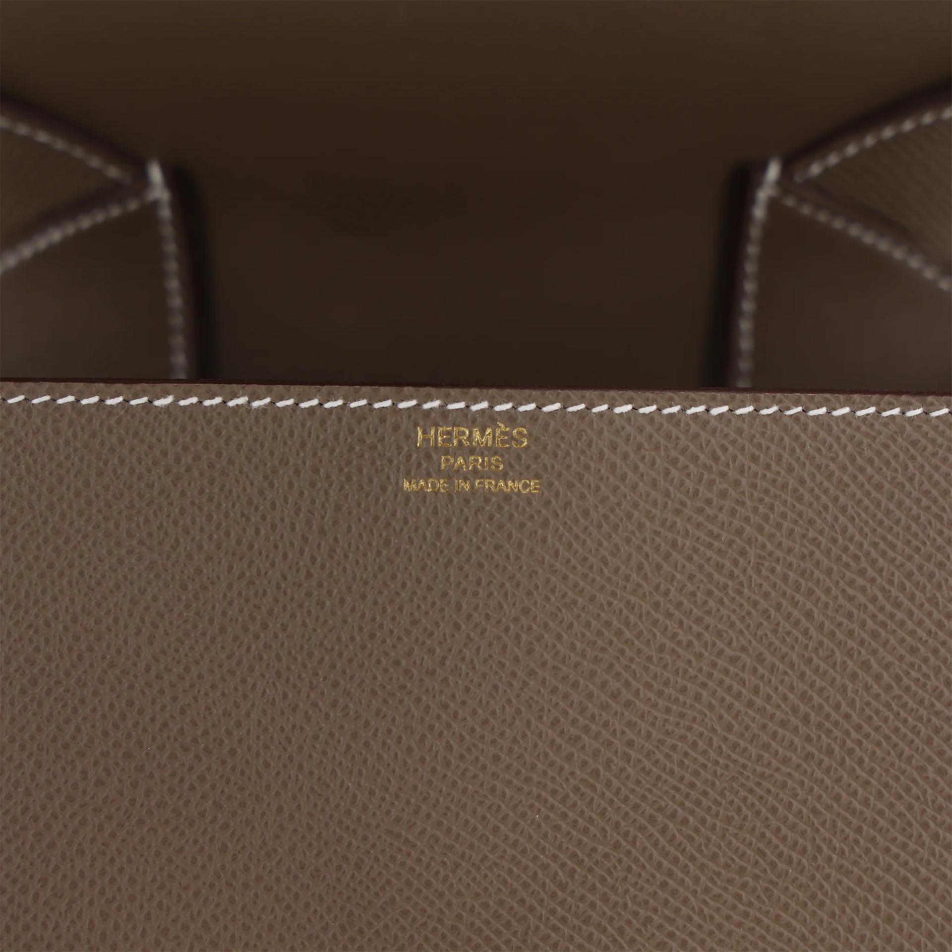 Excellent ( Rank SA ) HERMÈS Della Cavalleria mini Etoupe (18) Epsom Gold hardware W (2024) - 10