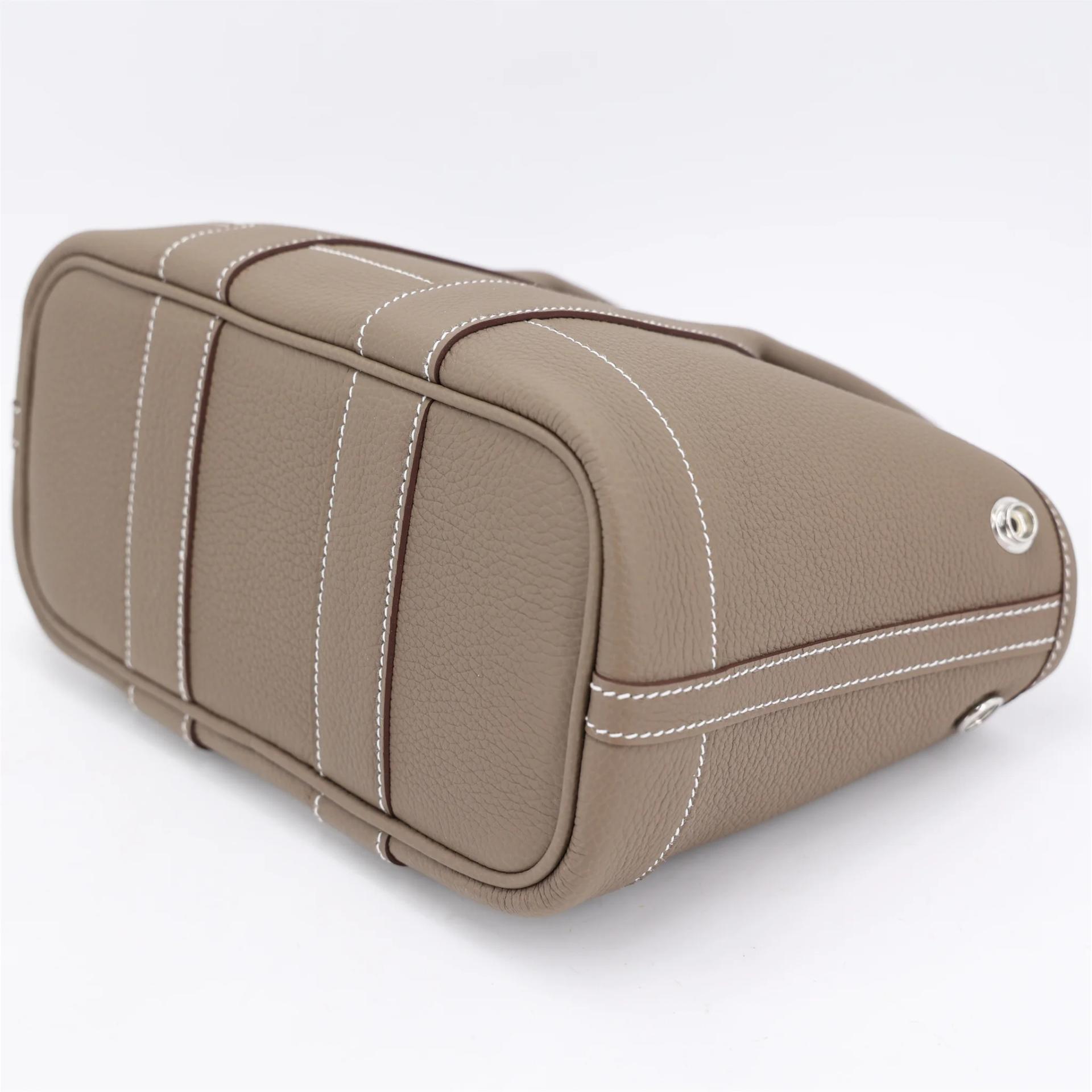 Brand New ( Rank N ) HERMÈS Neo Garden Party 23 Etoupe (18) Togo Palladium hardware G (2026) - 5
