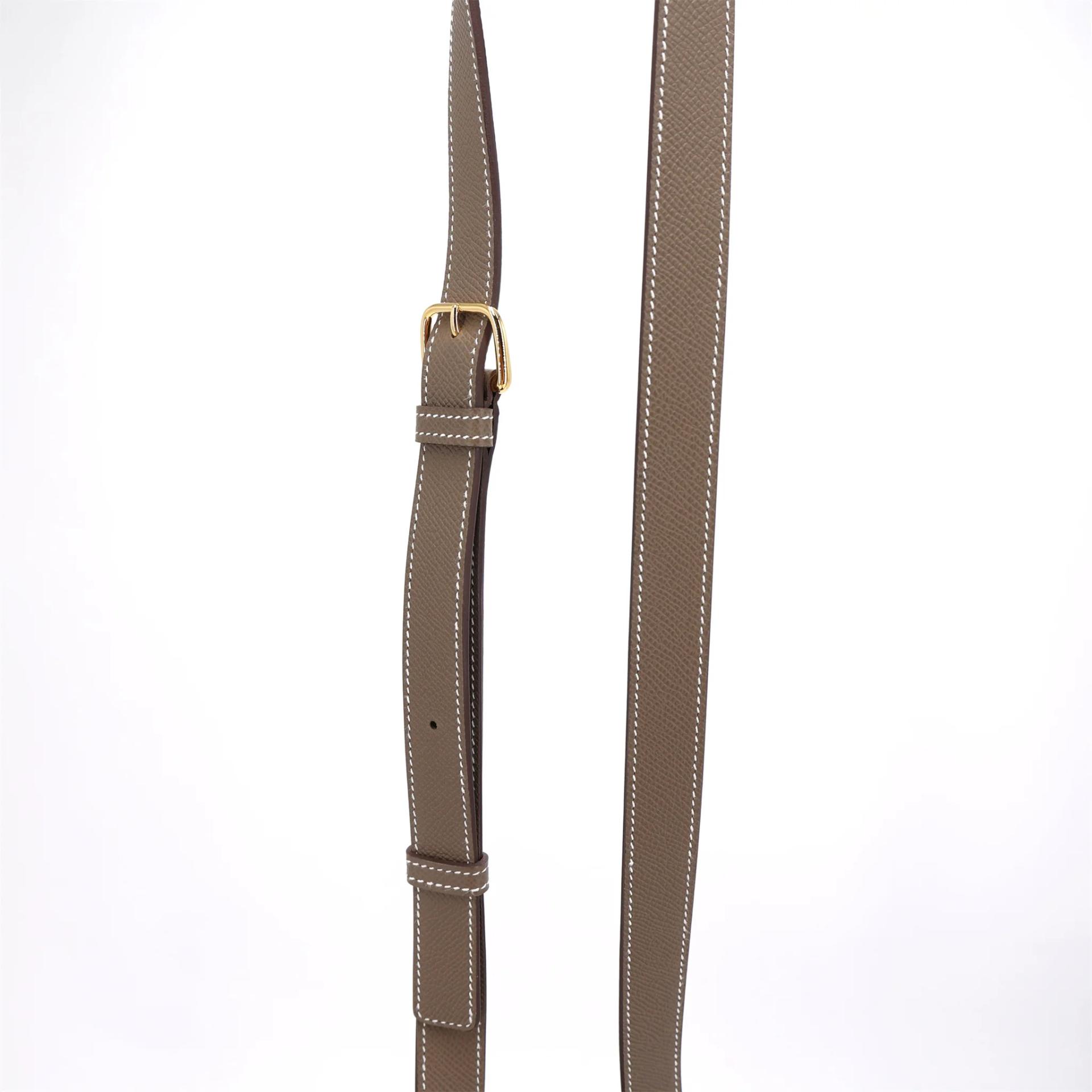 Excellent ( Rank SA ) HERMÈS Della Cavalleria mini Etoupe (18) Epsom Gold hardware W (2024) - 3