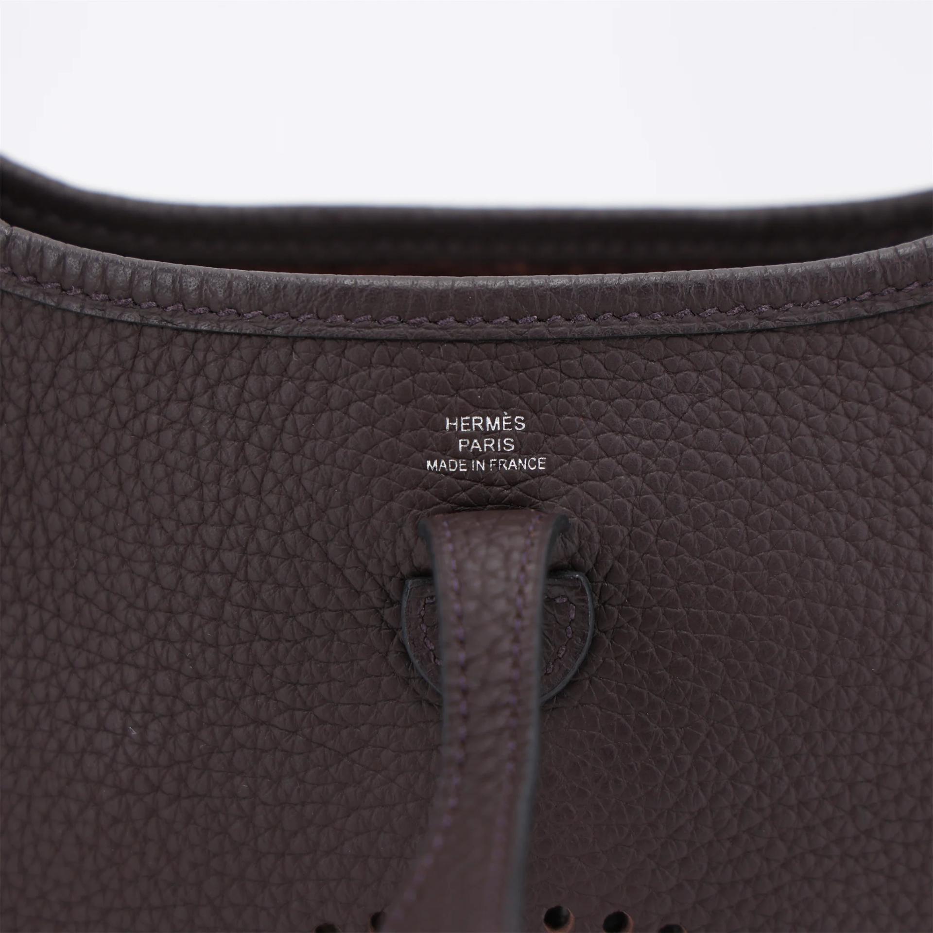 SA超美品 HERMÈS 愛馬仕 Mini Evelyne 16 Amazone 112cm 0G 馬鞍紅 Rouge Sellier Clemence小牛皮 銀扣 Z刻 2021年 - 9